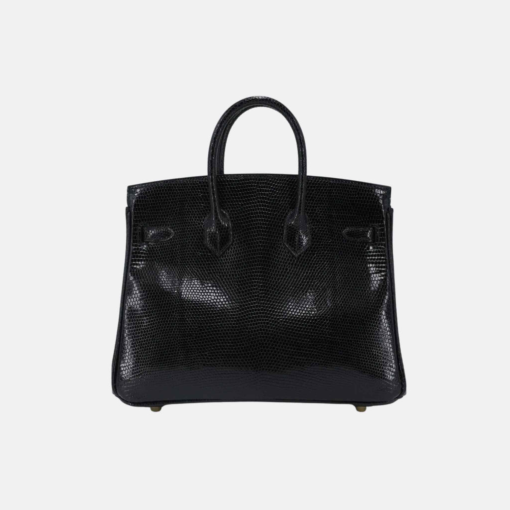 Оригінальна Birkin 25 Lizard Black Ghw Hermes – вид ззаду