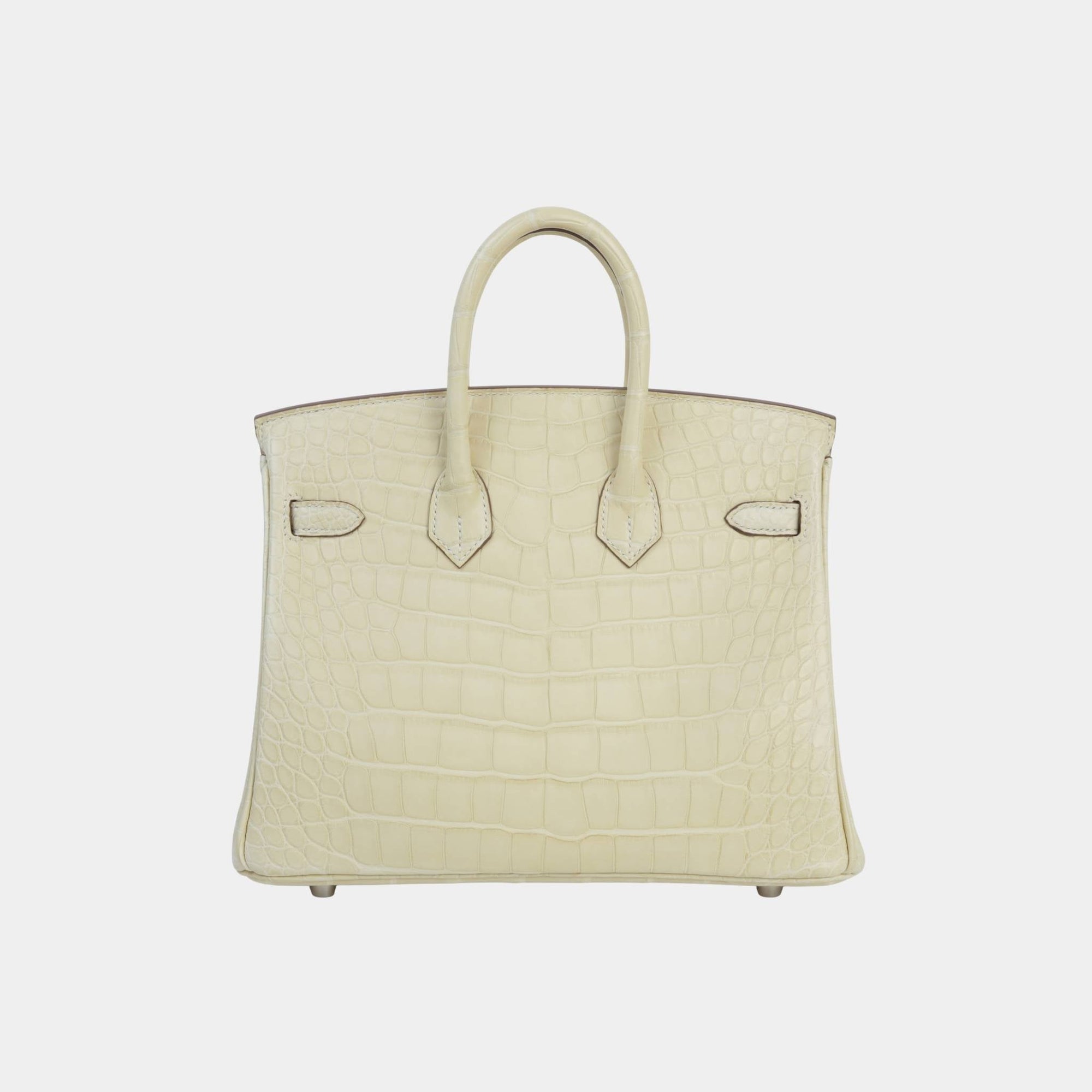 Birkin 25 Matte Alligator Vanille Phw Hermes – Гарантія оригінальності – вид ззаду