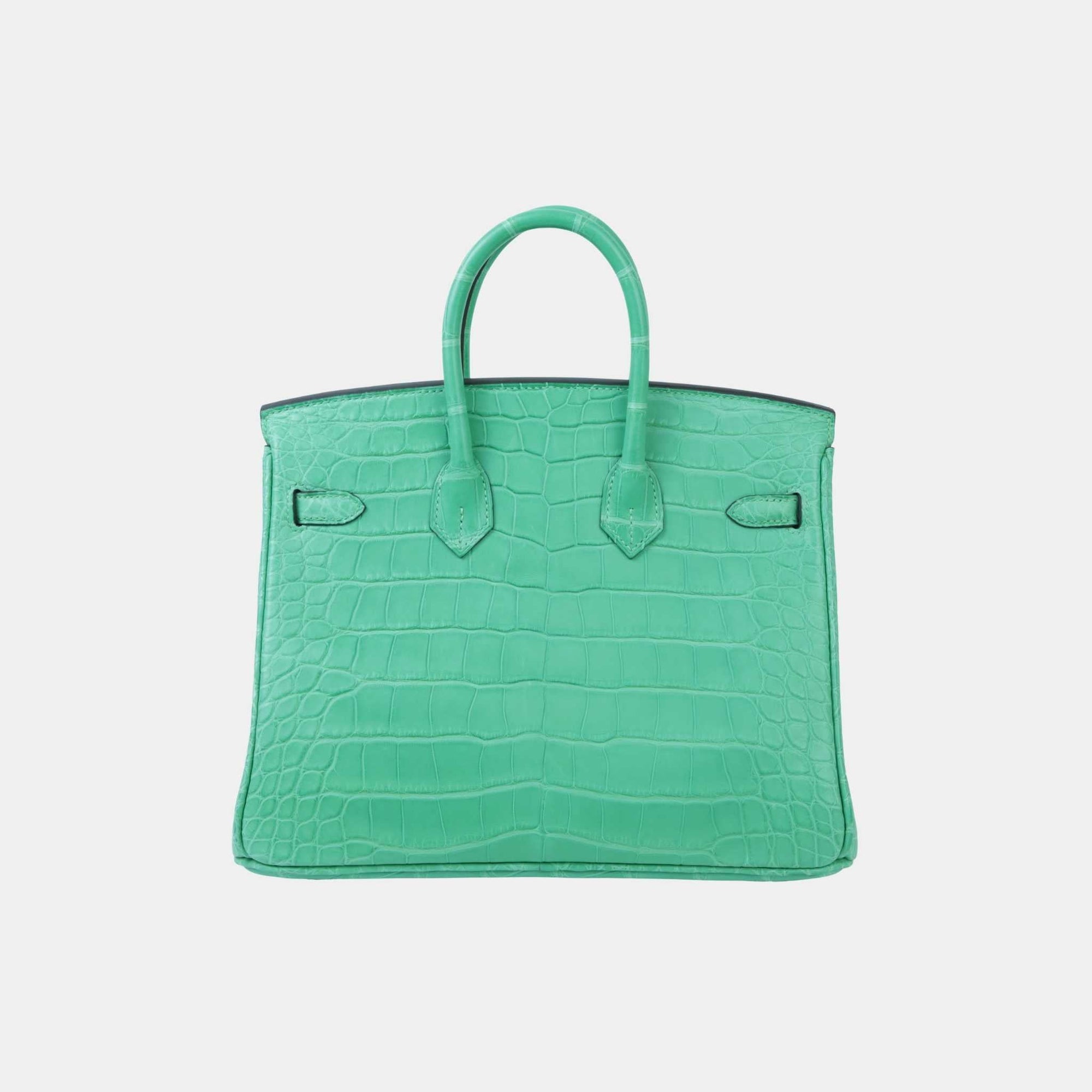 Birkin 25 Matte Alligator Vert Comics Phw Hermes – Гарантія оригінальності – вид ззаду