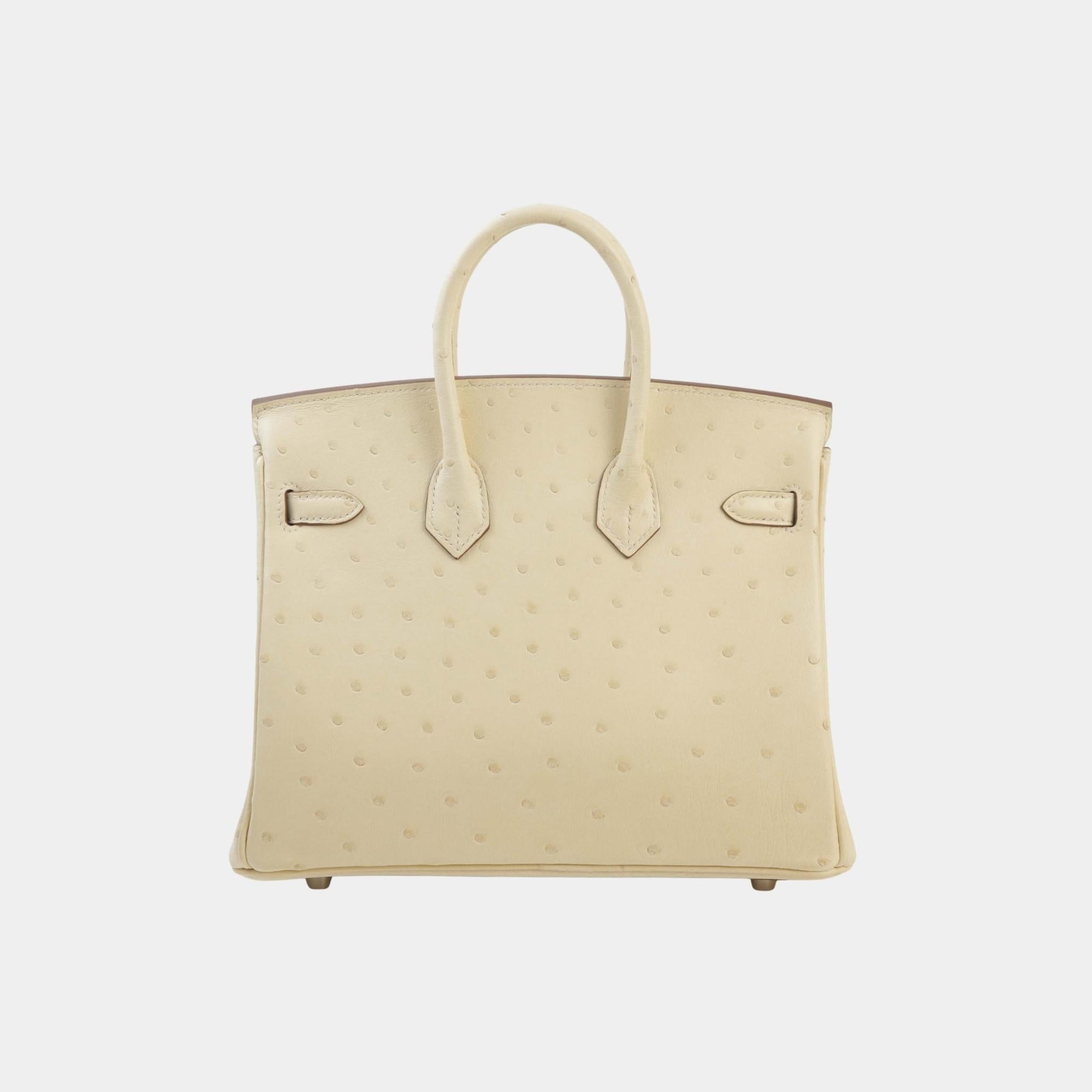 Оригінальна Birkin 25 Ostrich Parchemin Phw Hermes – вид ззаду