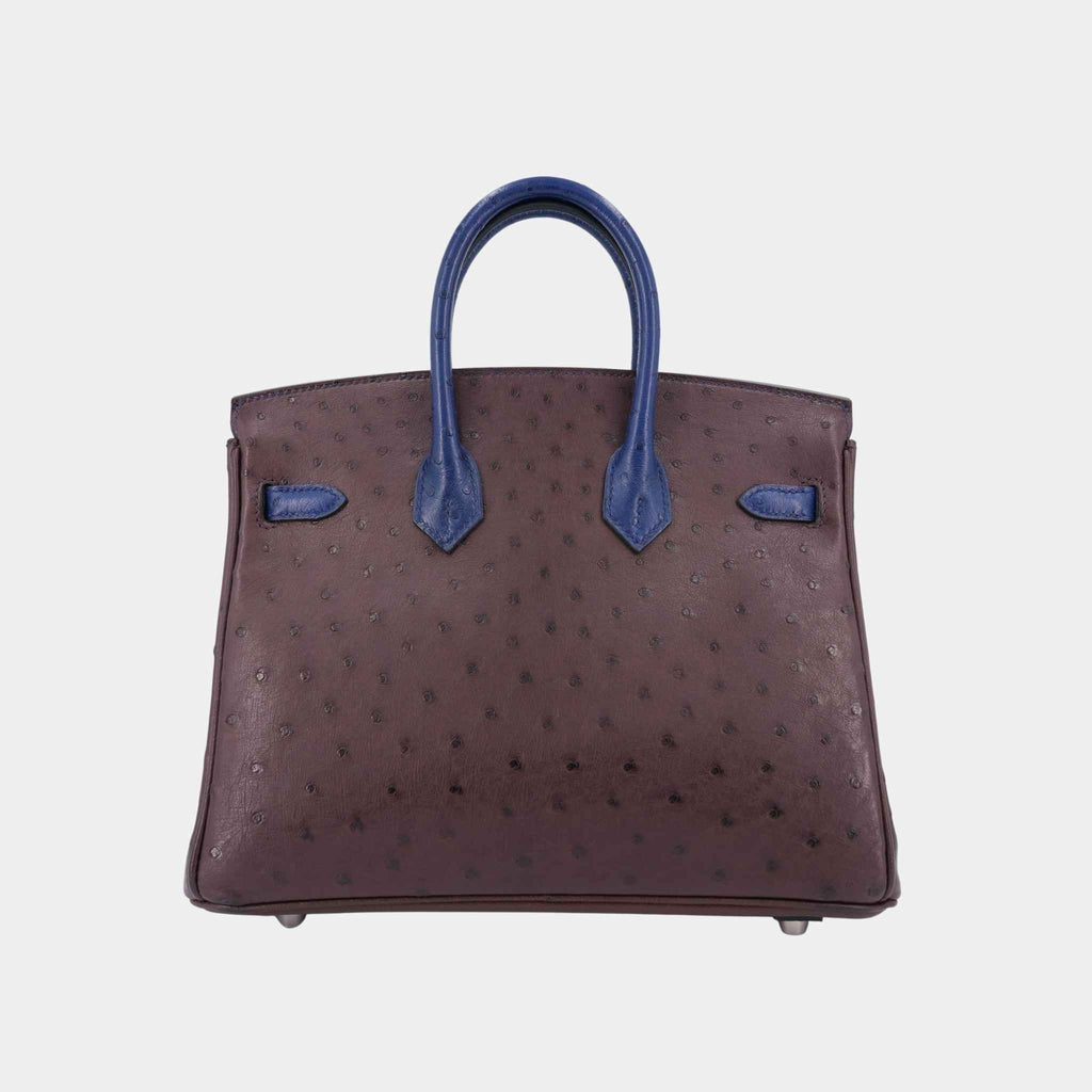 Birkin 25 Ostrich Rouge Sellier Hermes – Гарантія оригінальності – вид ззаду