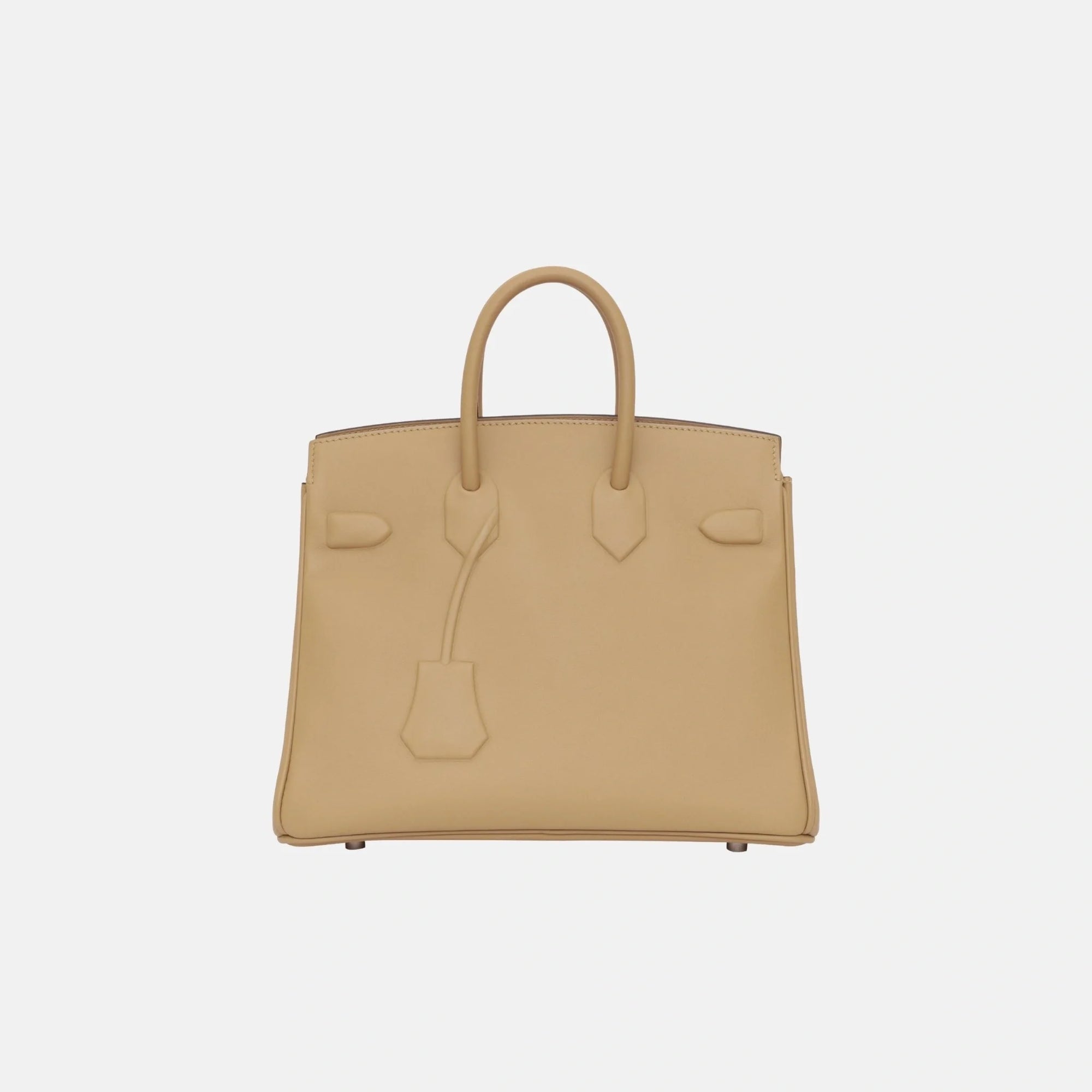 Оригінальна Birkin 25 Shadow Poussiere Swift Hermes – вид ззаду
