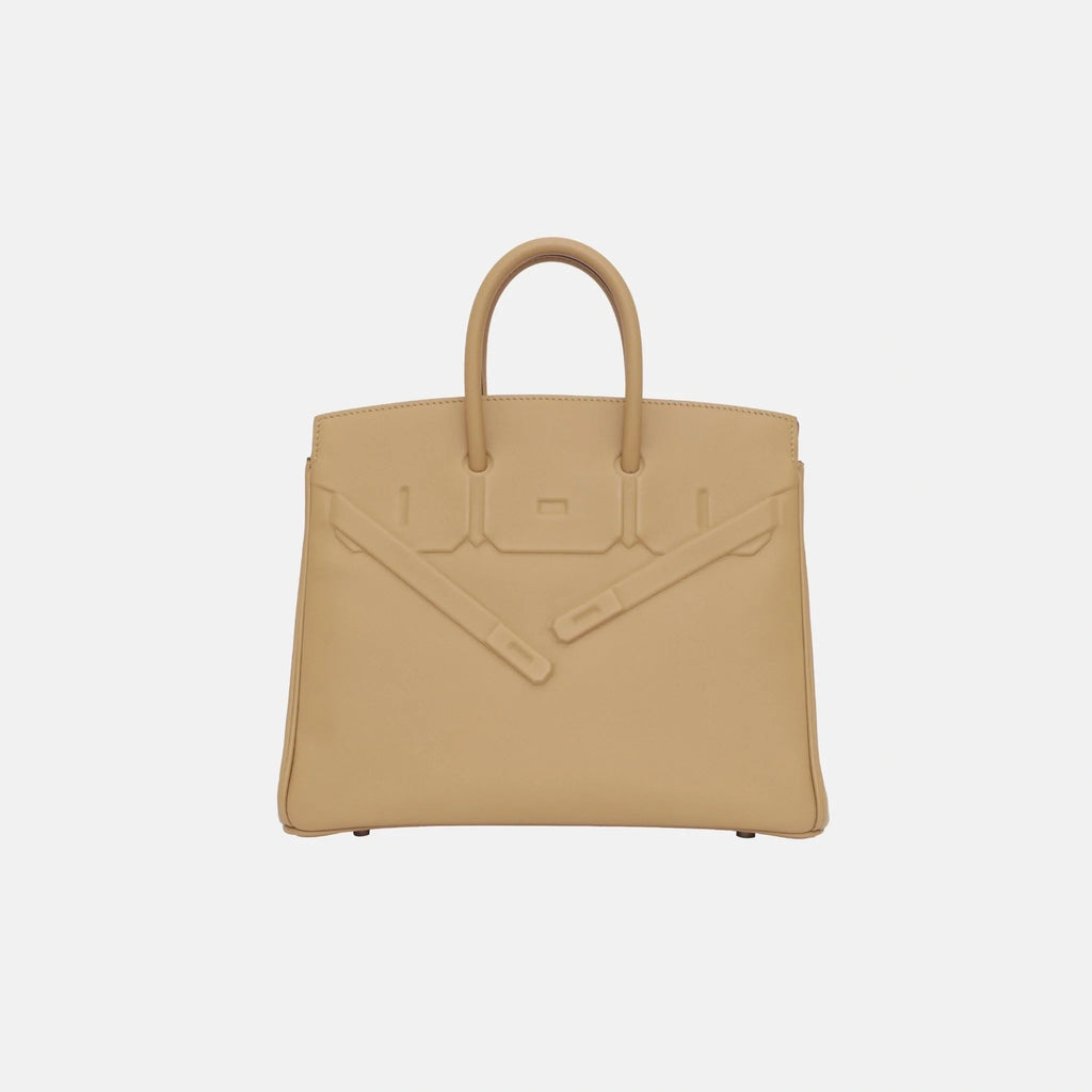 Оригінальна Birkin 25 Shadow Poussiere Swift Hermes – боковий вид