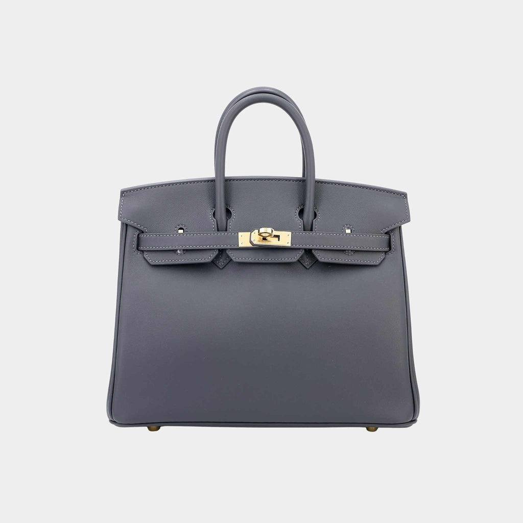Оригінальна Birkin 25 Swift Ardoise Pbhw Hermes – боковий вид