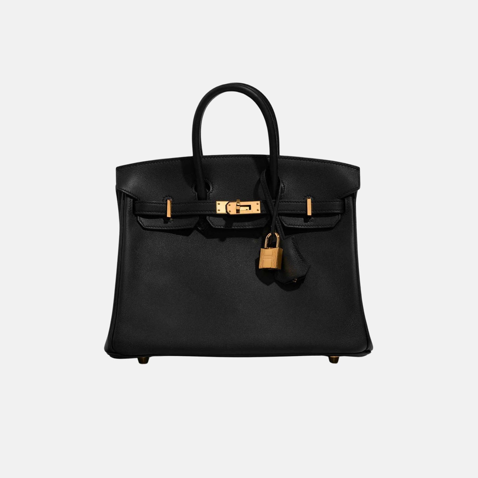 Birkin 25 Swift Black Ghw Hermes – Гарантія оригінальності – боковий вид