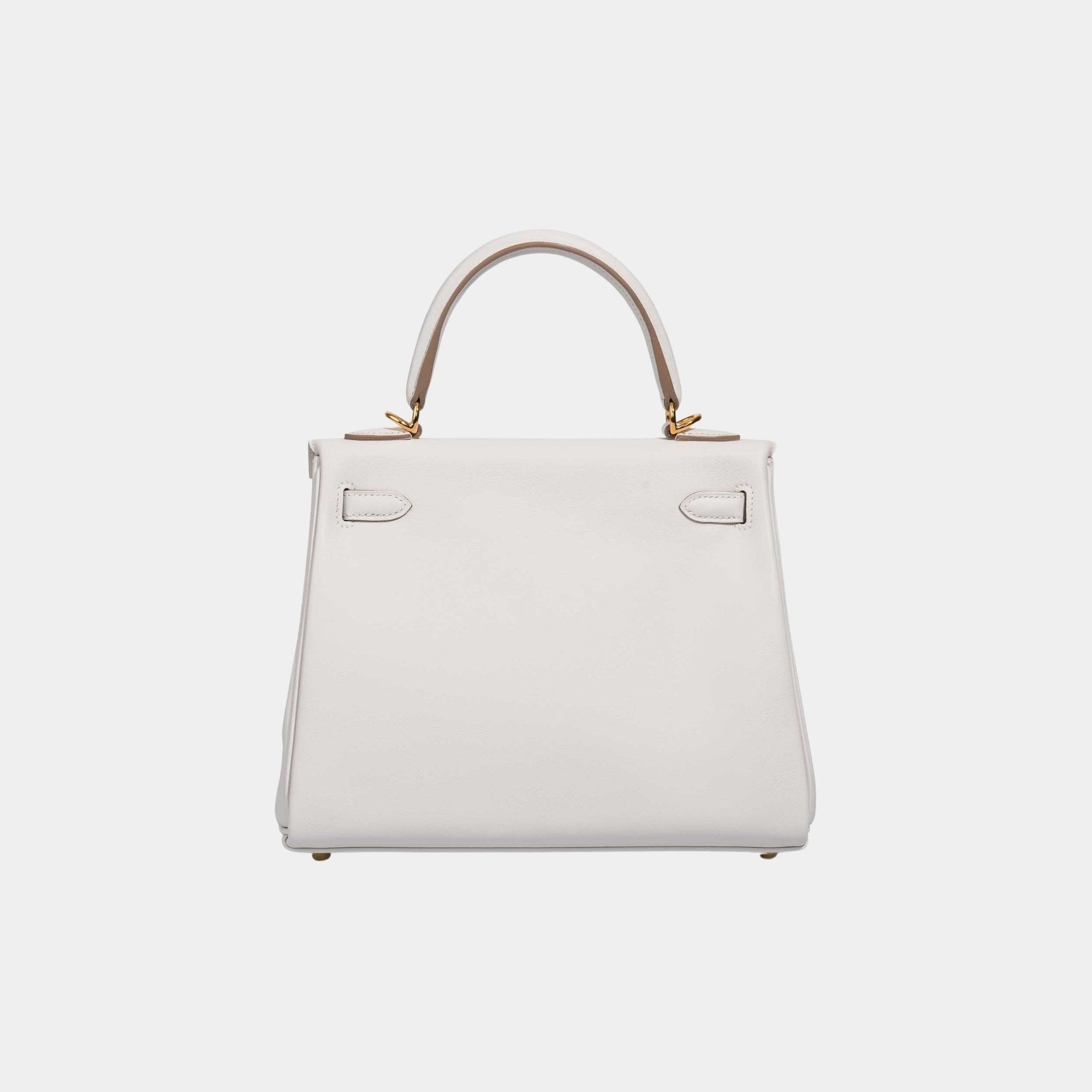 Оригінальна Kelly 25 Swift Gris Pale Ghw Hermes – вид ззаду