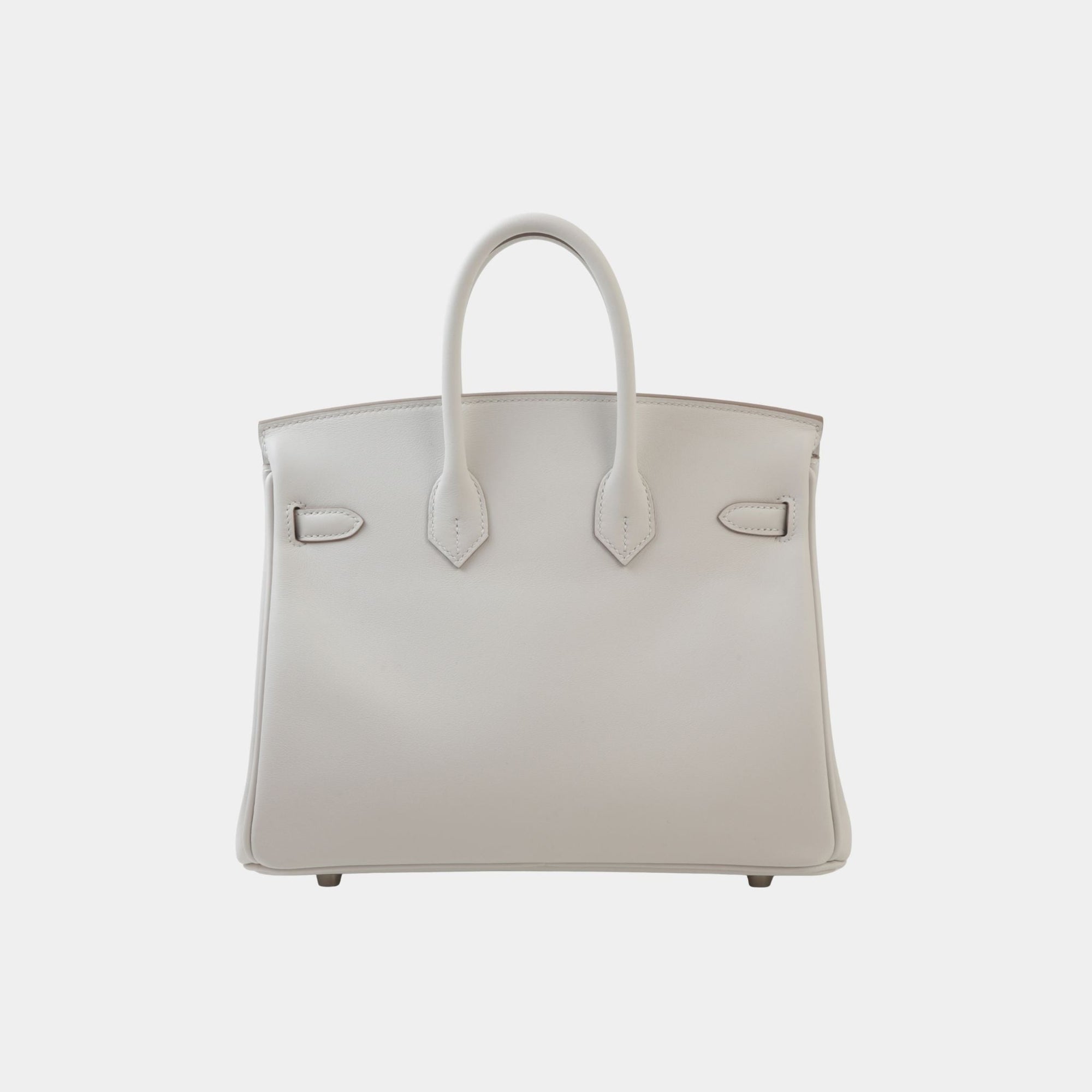 Birkin 25 Swift Gris Pale Phw Hermes – Гарантія оригінальності – вид ззаду