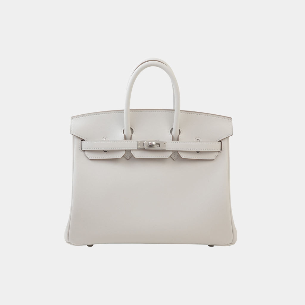 Birkin 25 Swift Gris Pale Phw Hermes – Гарантія оригінальності – боковий вид