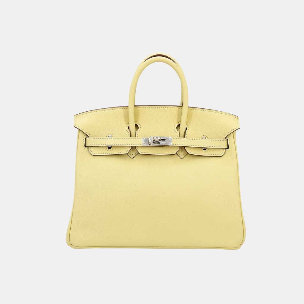 Оригінальна Birkin 25 Swift Jaune Poussin Phw Hermes – боковий вид