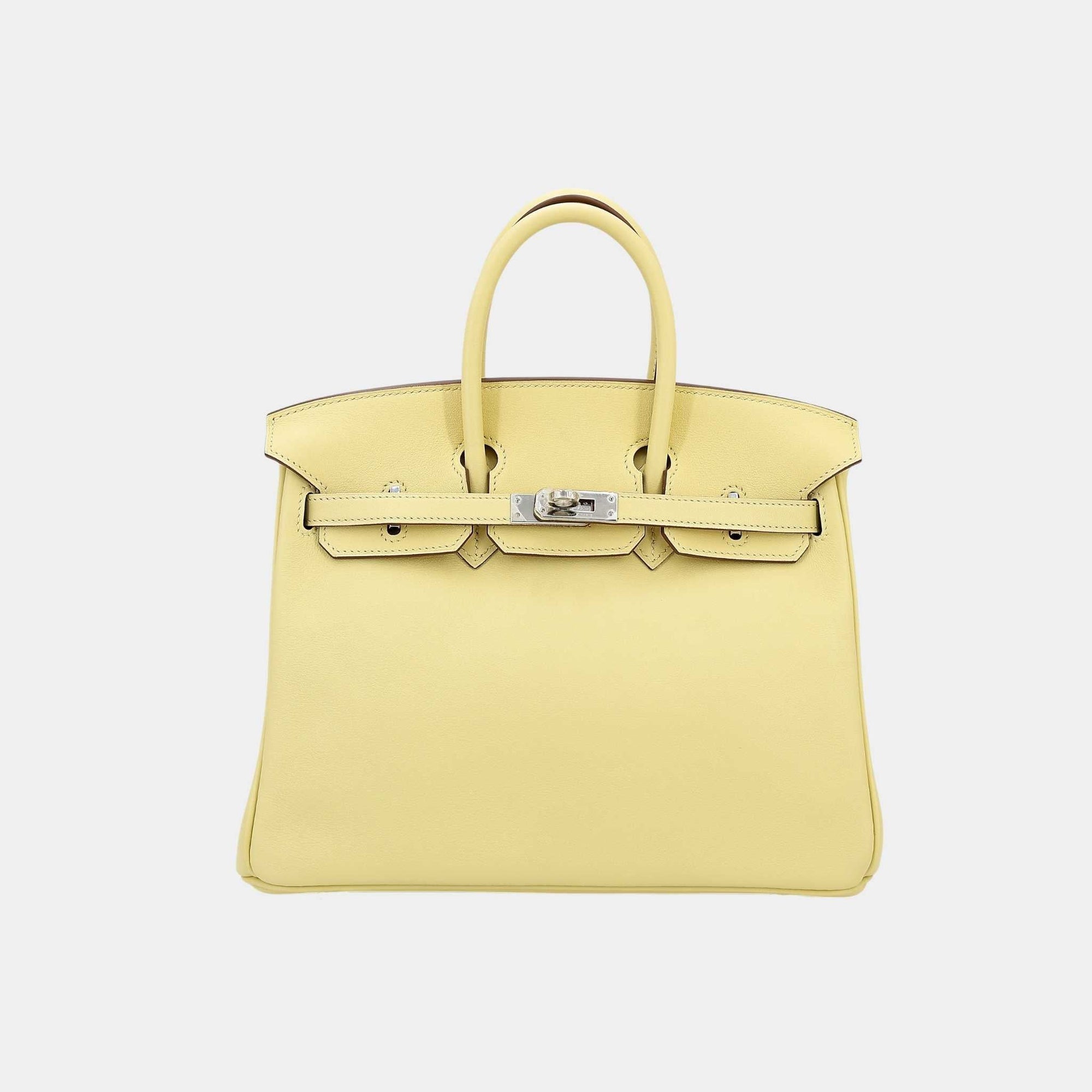 Оригінальна Birkin 25 Swift Jaune Poussin Phw Hermes – боковий вид