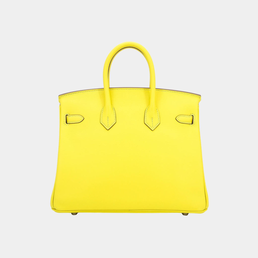 Birkin 25 Swift Lime Phw Hermes – Гарантія оригінальності – вид ззаду