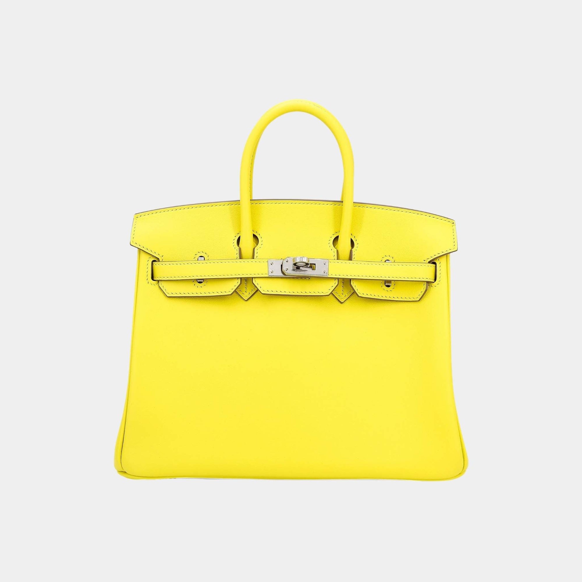 Birkin 25 Swift Lime Phw Hermes – Гарантія оригінальності – боковий вид