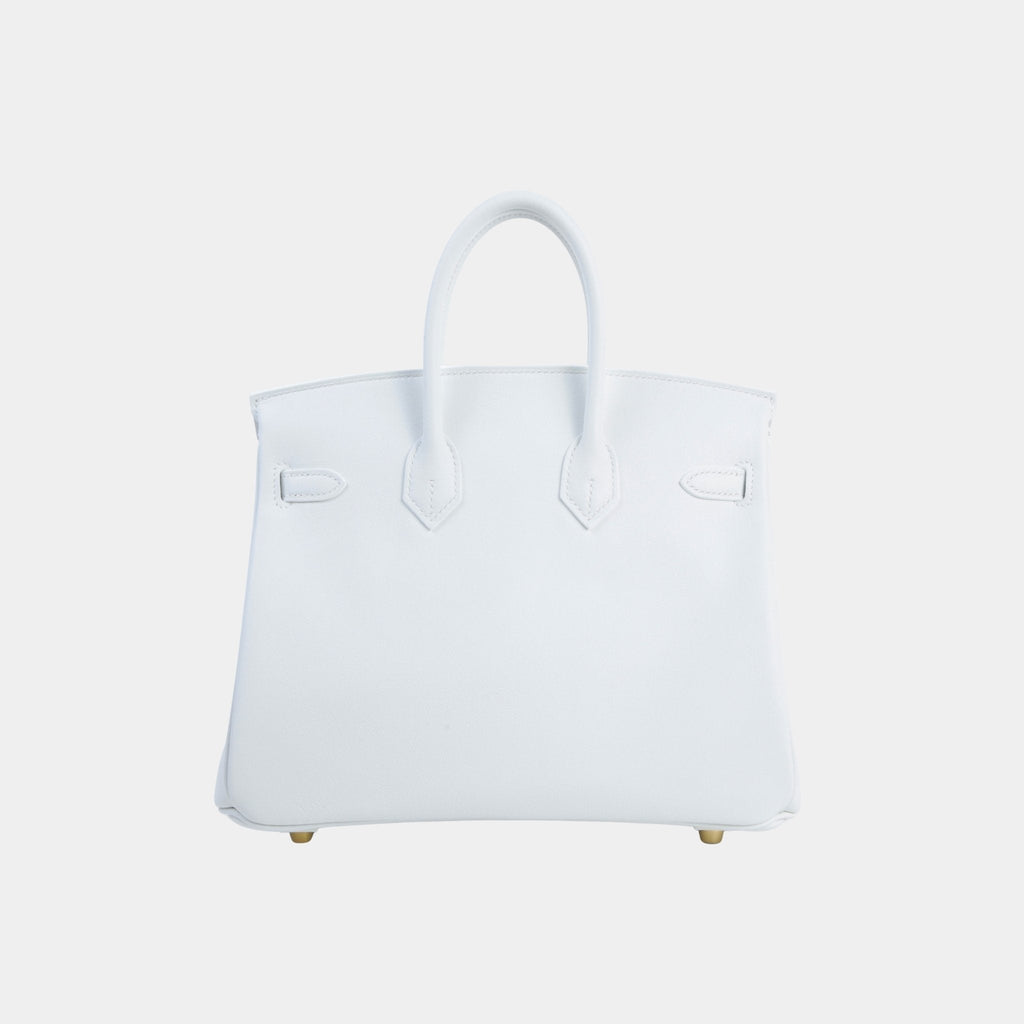 Birkin 25 Swift New White Ghw Hermes – Гарантія оригінальності – вид ззаду