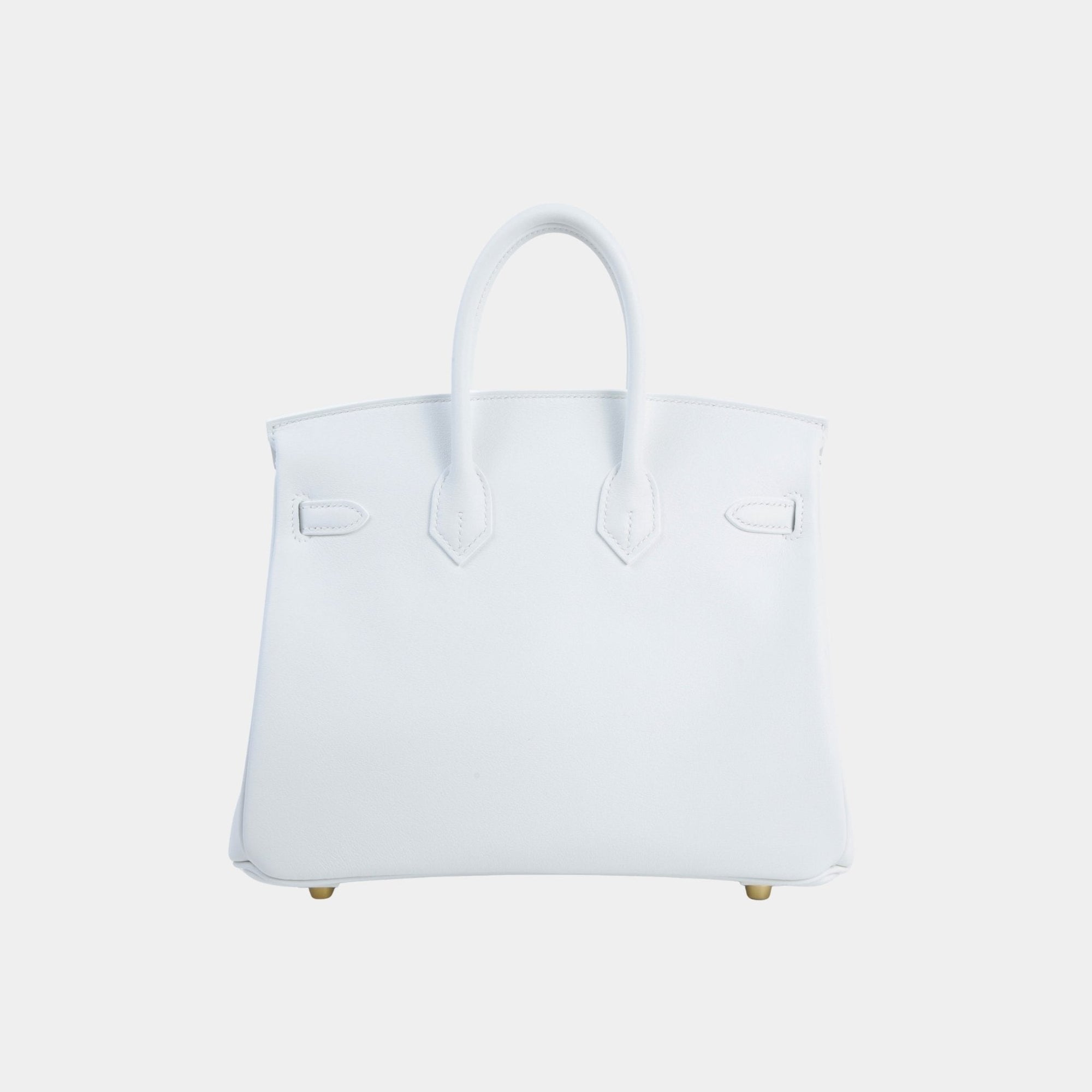 Birkin 25 Swift New White Ghw Hermes – Гарантія оригінальності – вид ззаду