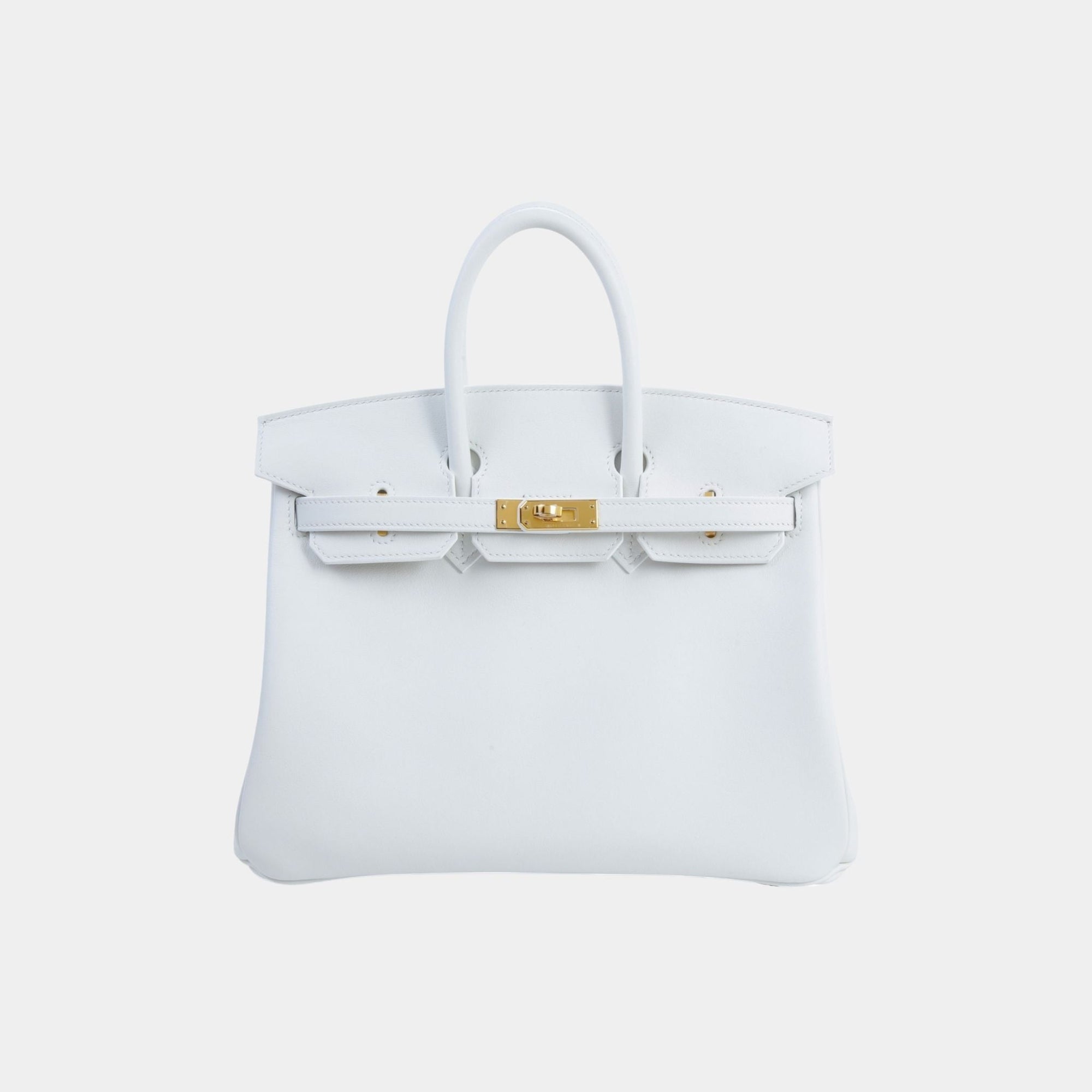 Birkin 25 Swift New White Ghw Hermes – Гарантія оригінальності – боковий вид
