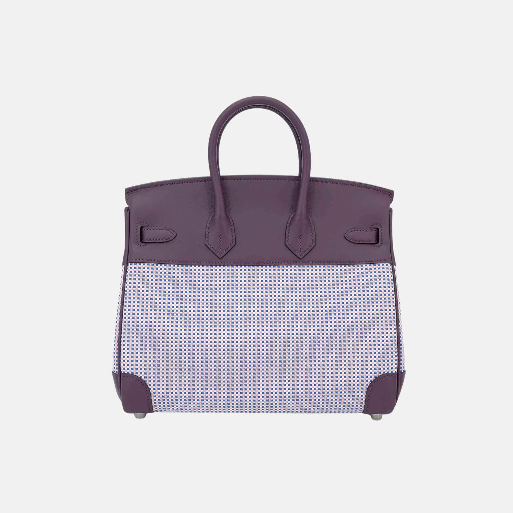 Оригінальна Birkin 25 Swift-Toile Quadrille Canvas Cassis Hermes – вид ззаду