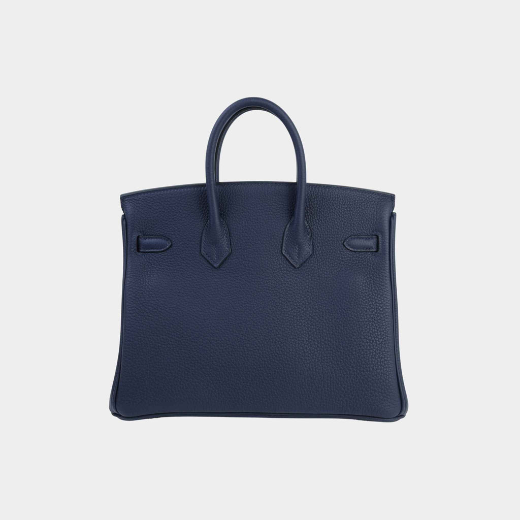 Оригінальна Birkin 25 Togo Bleu Abysse Ghw Hermes – вид ззаду