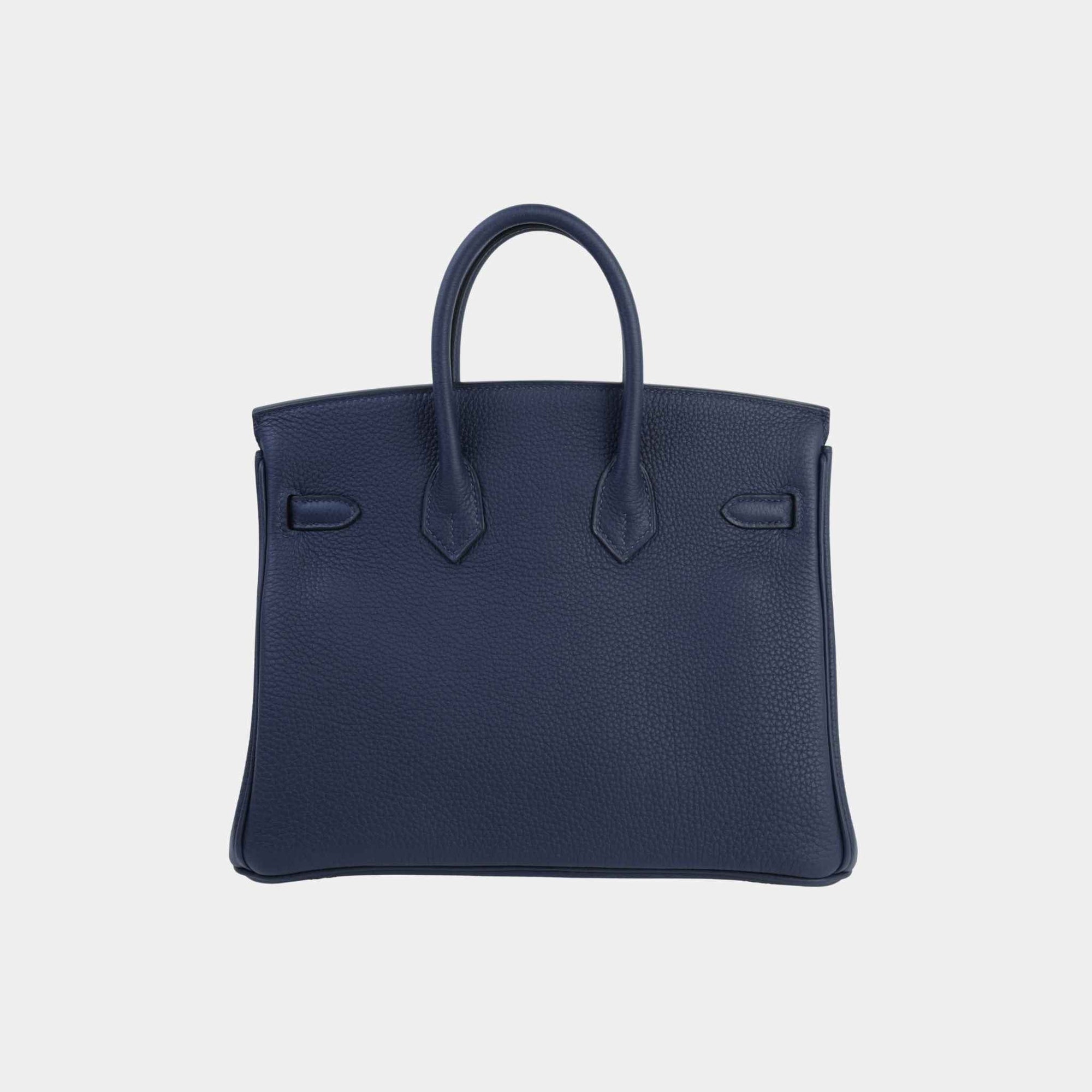 Оригінальна Birkin 25 Togo Bleu Abysse Ghw Hermes – вид ззаду