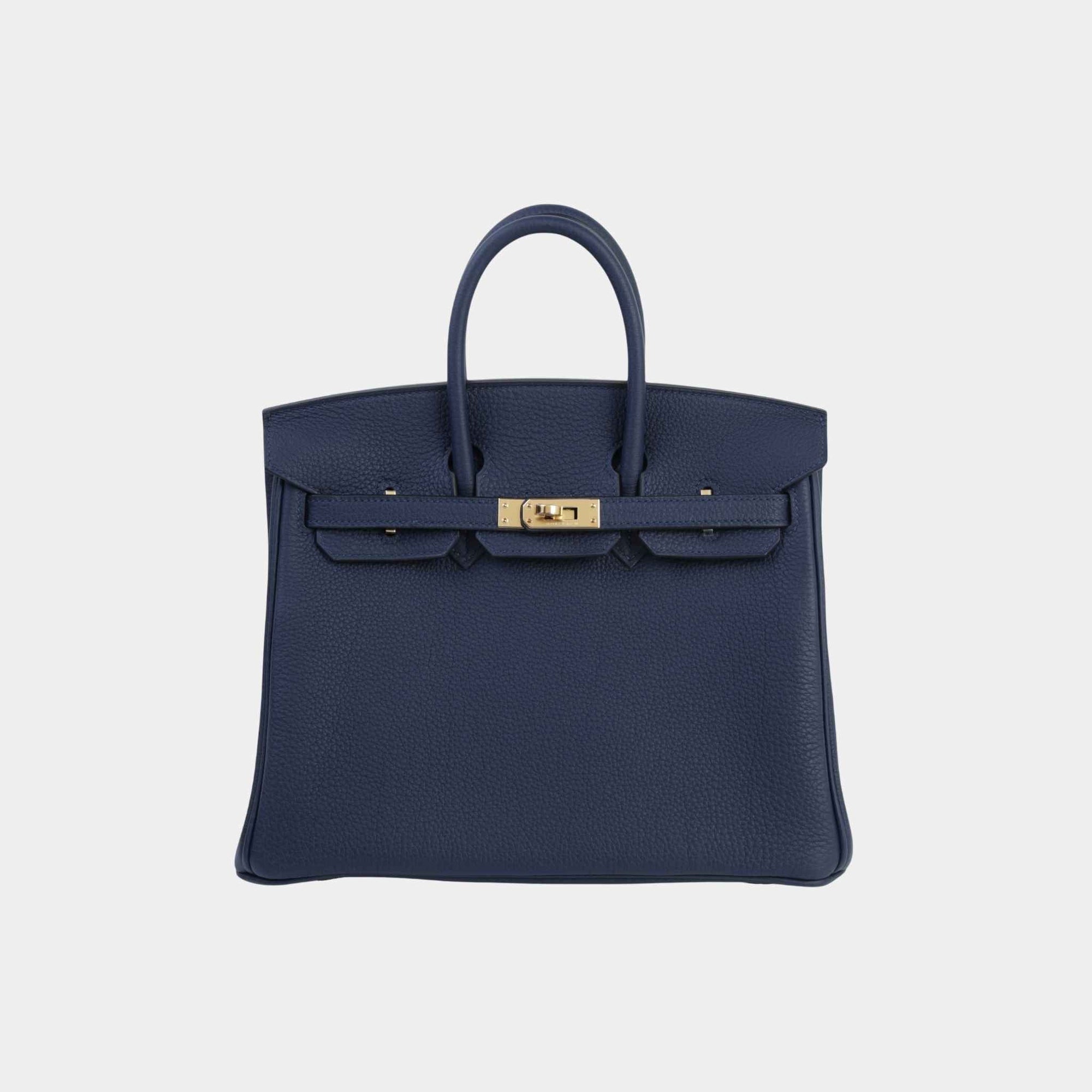 Оригінальна Birkin 25 Togo Bleu Abysse Ghw Hermes – боковий вид