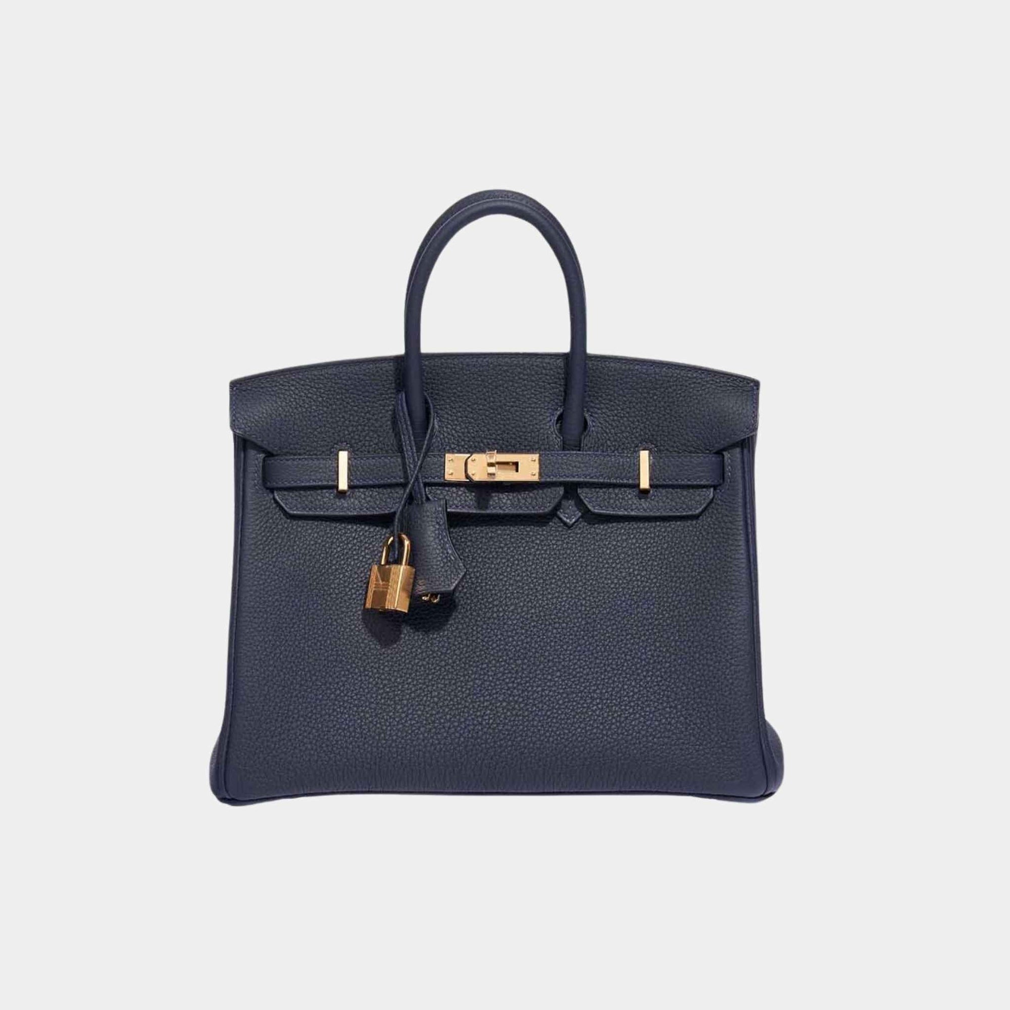 Birkin 25 Togo Bleu Nuit Ghw Hermes оригінал – Купити в Україні – боковий вид