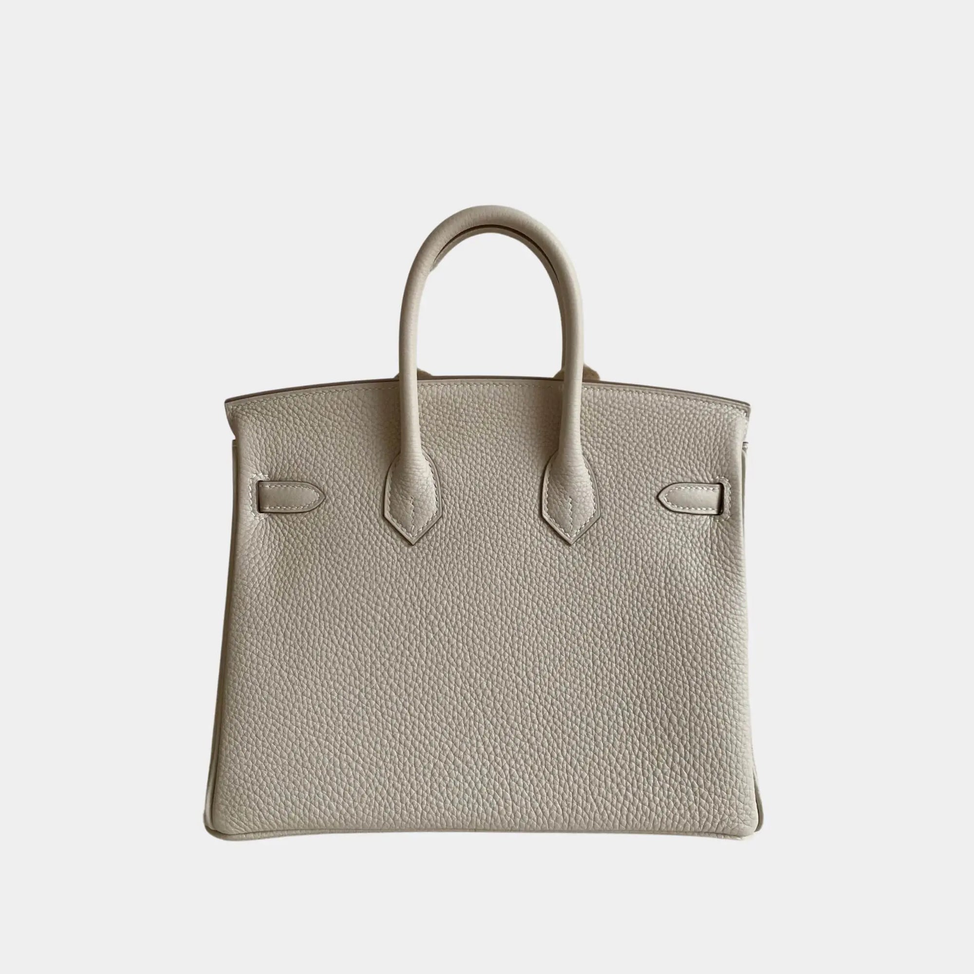Birkin 25 Togo Craie Phw Hermes – Гарантія оригінальності – вид ззаду