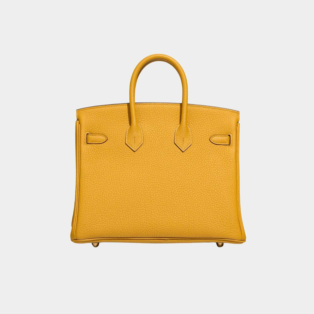 Birkin 25 Togo Jaune Ambre Hermes оригінал – Купити в Україні – вид ззаду