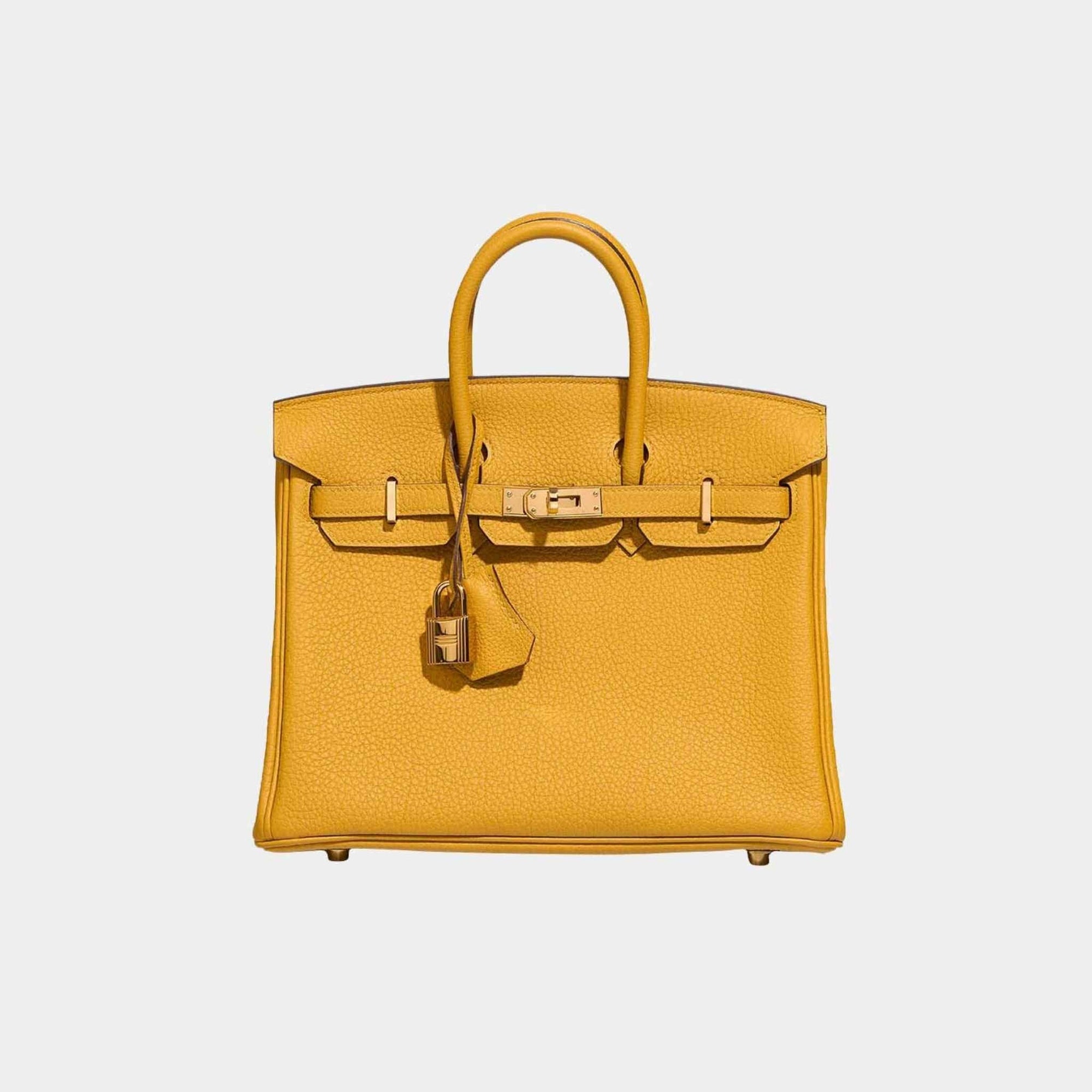 Birkin 25 Togo Jaune Ambre Hermes оригінал – Купити в Україні – боковий вид