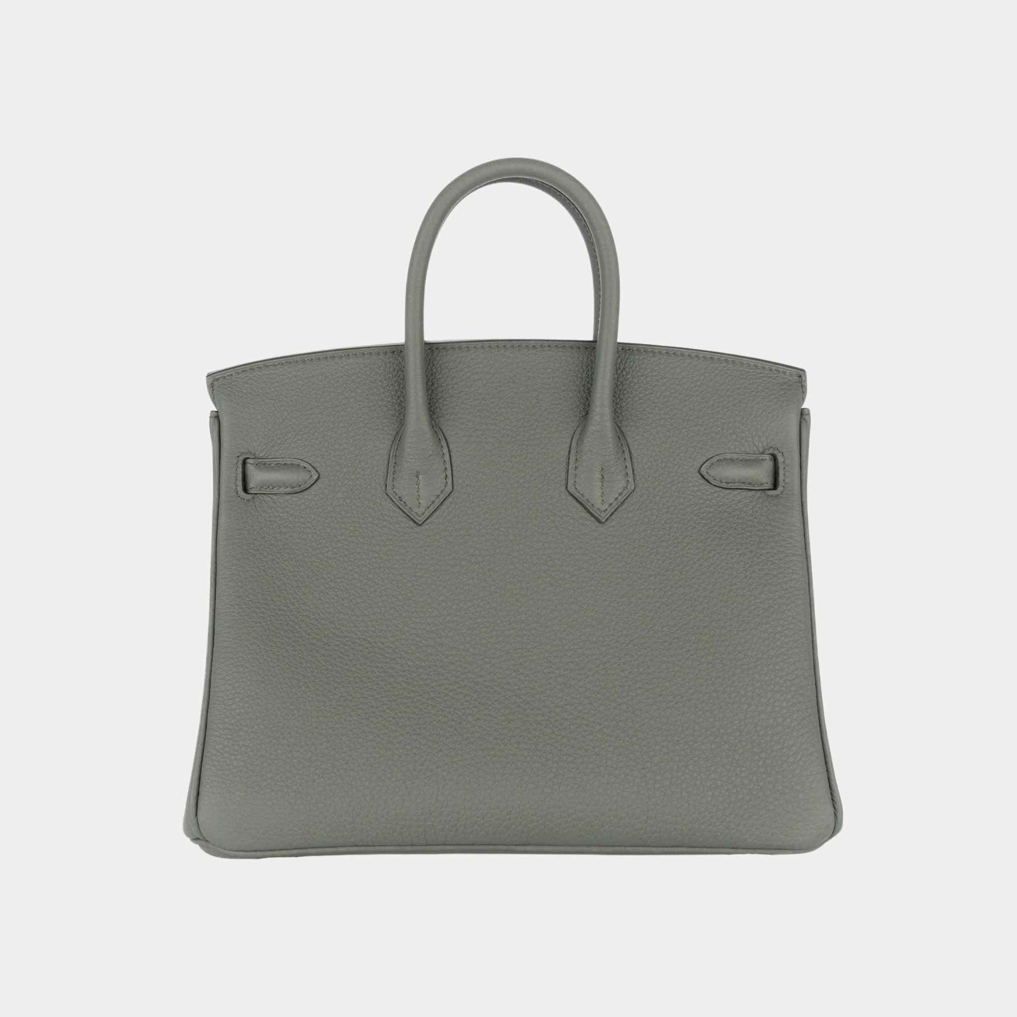 Birkin 25 Togo Vert Amande Ghw Hermes – Гарантія оригінальності – вид ззаду