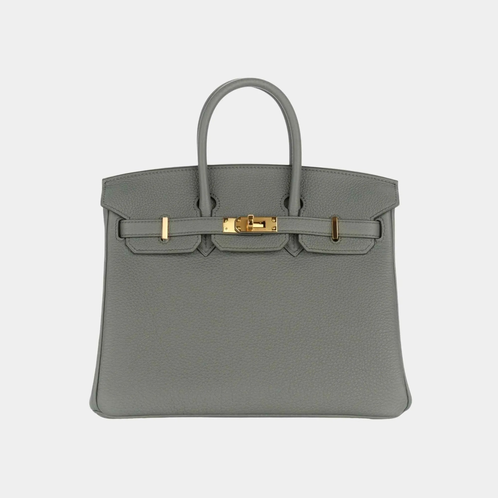 Birkin 25 Togo Vert Amande Ghw Hermes – Гарантія оригінальності – боковий вид