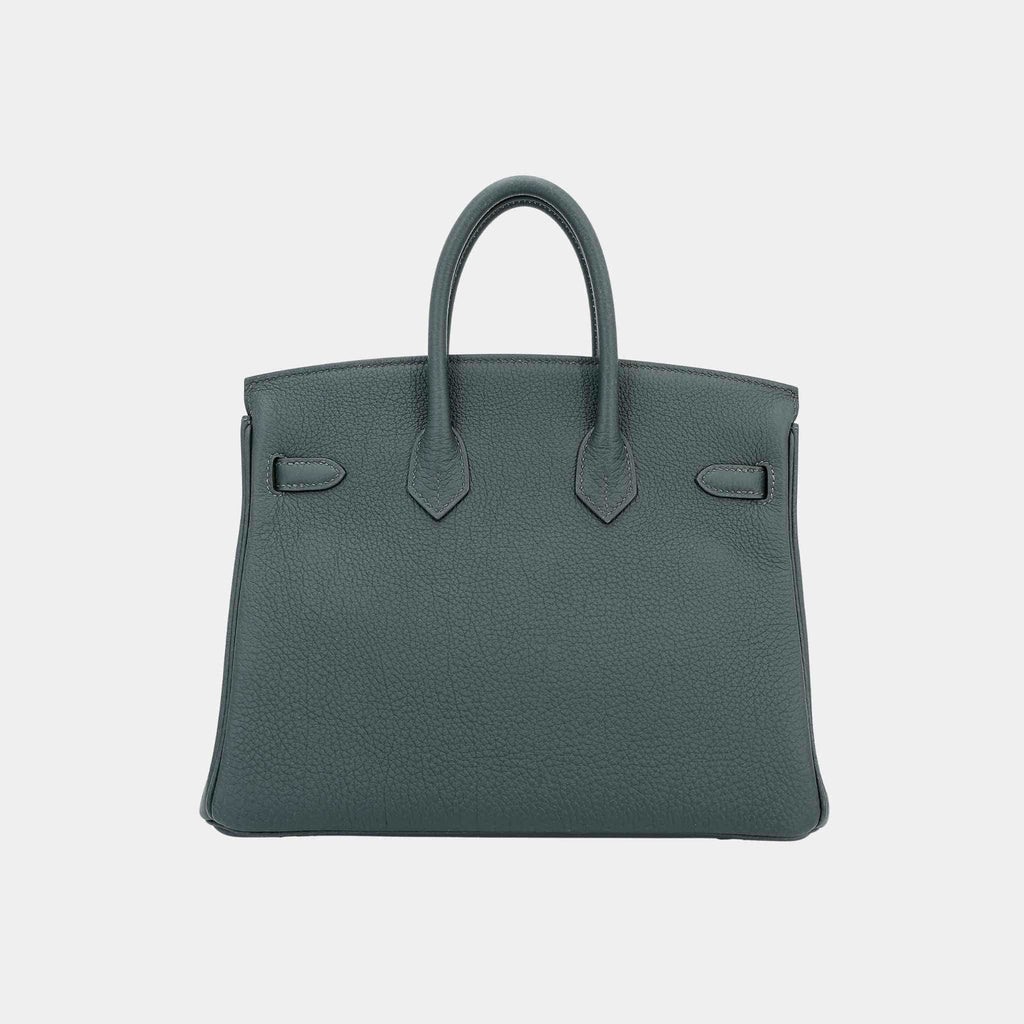 Birkin 25 Togo Vert Mangrove Pbhw Hermes – Гарантія оригінальності – вид ззаду