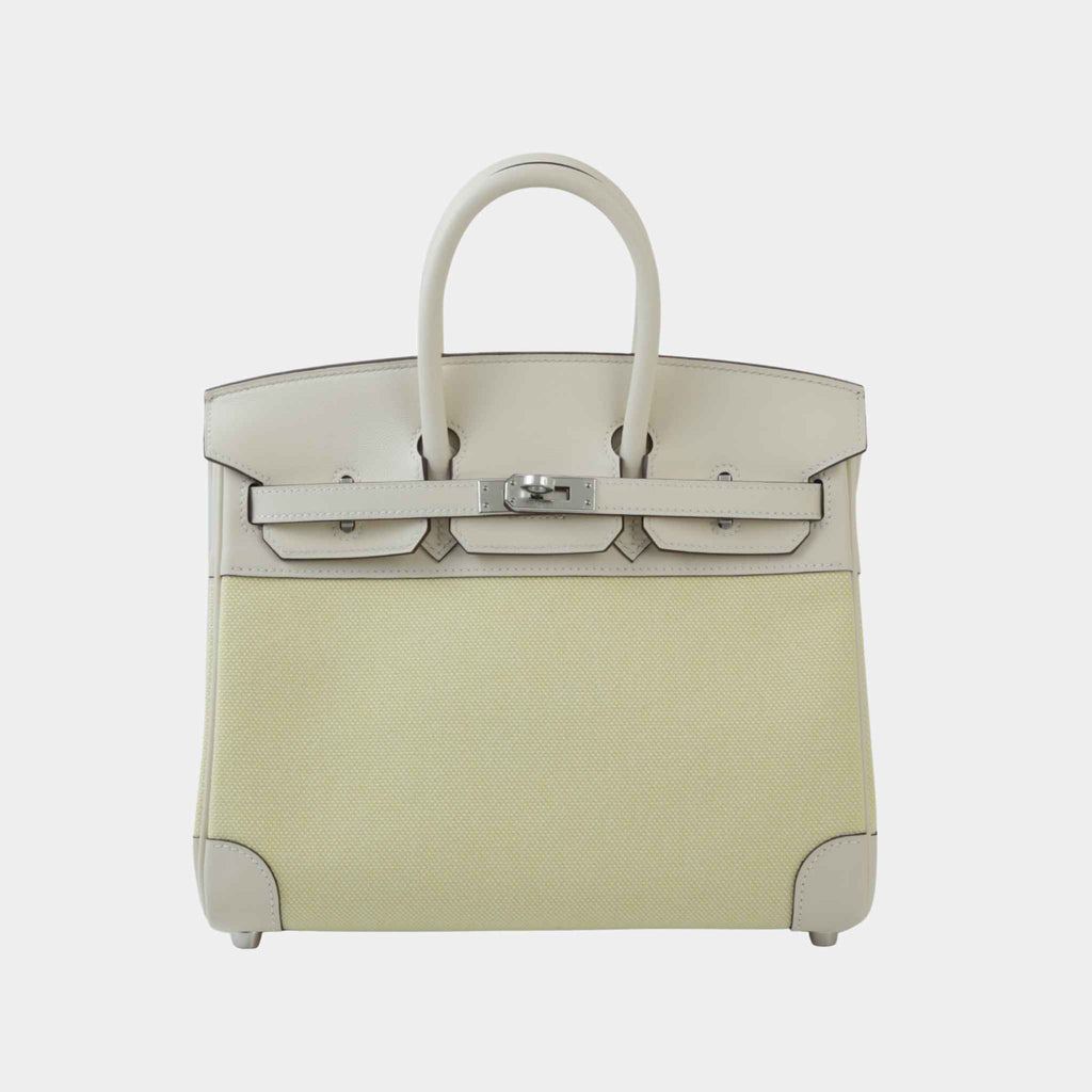 Оригінальна Birkin 25 Toile H Canvas-Swift Nata Hermes – боковий вид