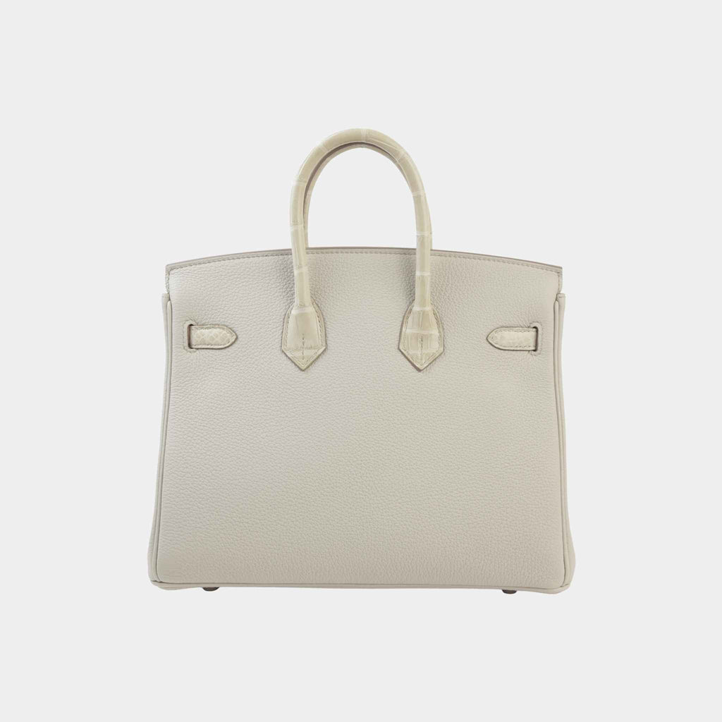 Birkin 25 Touch Togo Matte Alligator Beton Phw Hermes – Гарантія оригінальності – вид ззаду