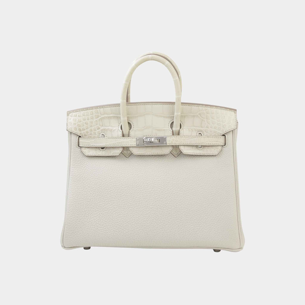 Birkin 25 Touch Togo Matte Alligator Beton Phw Hermes – Гарантія оригінальності – боковий вид