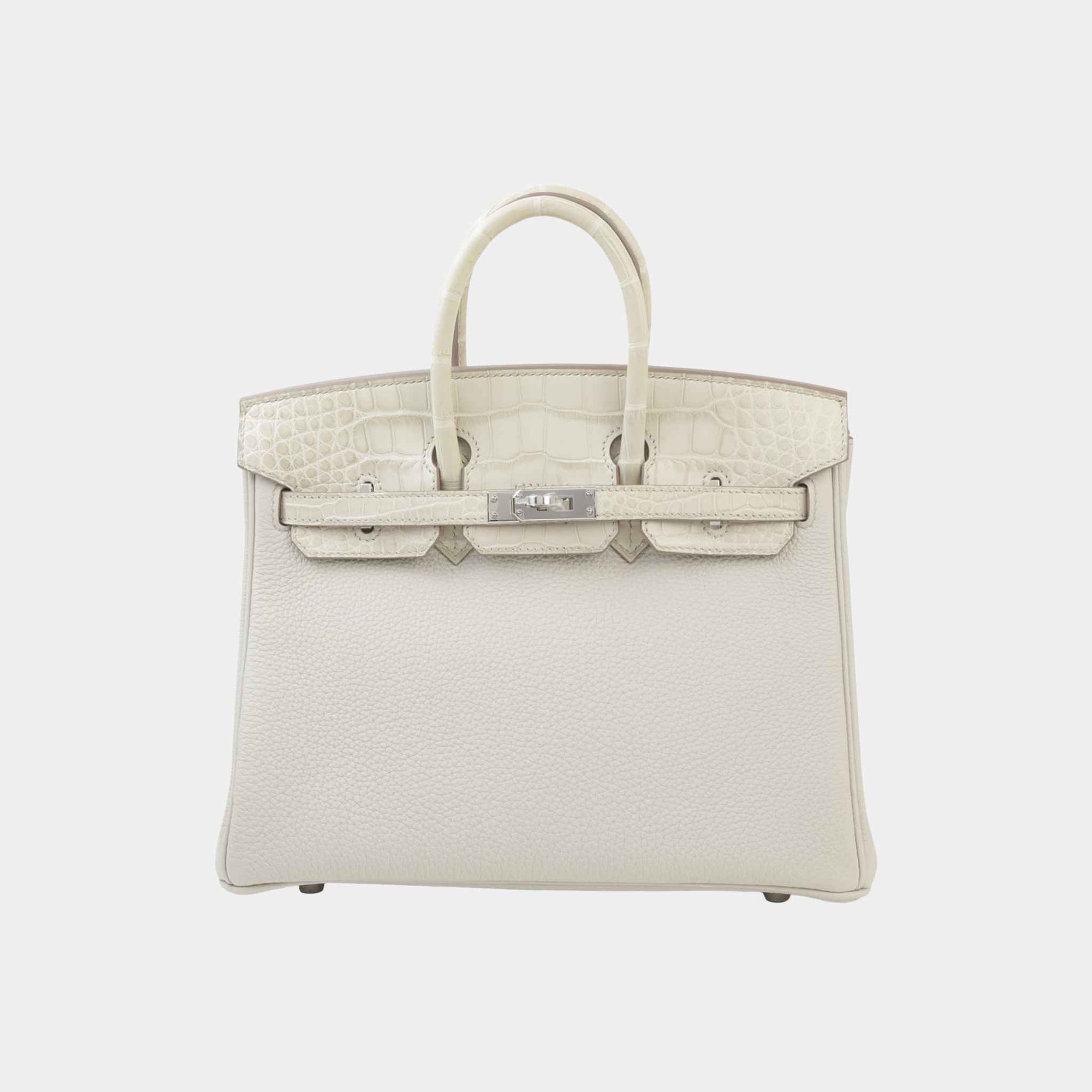 Birkin 25 Touch Togo Matte Alligator Beton Phw Hermes – Гарантія оригінальності – боковий вид