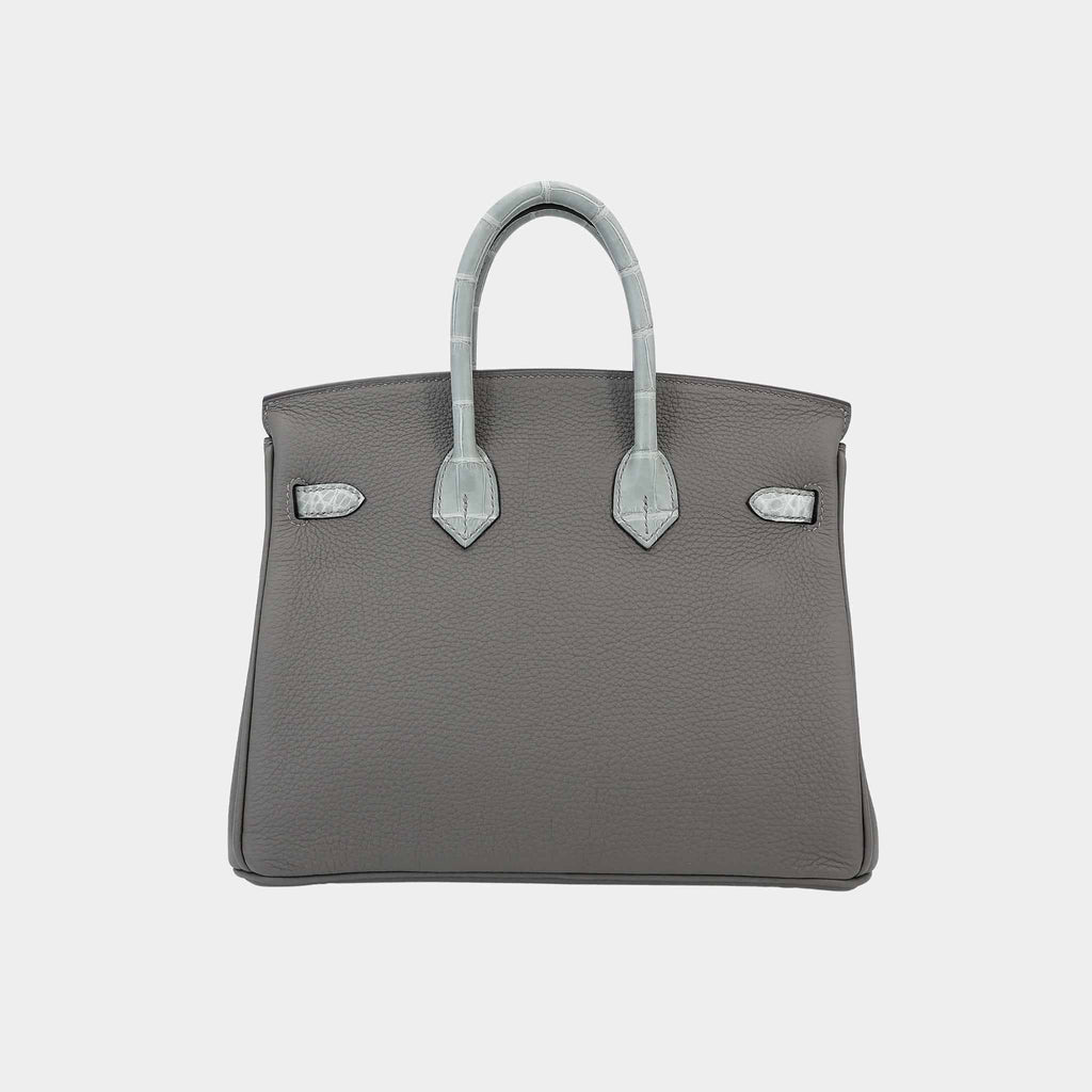 Birkin 25 Touch Togo-Matte Alligator Gris Meyer Hermes оригінал – Купити в Україні – вид ззаду