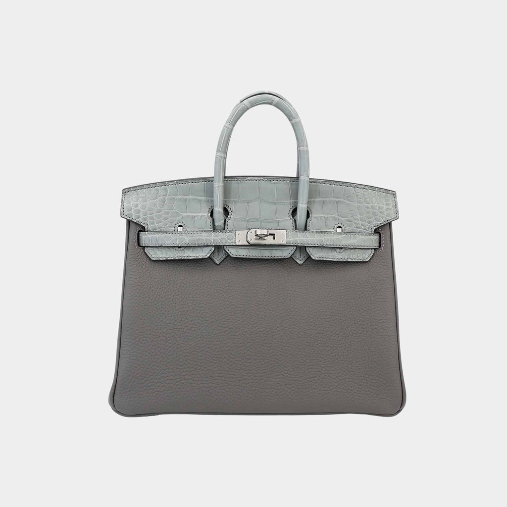 Birkin 25 Touch Togo-Matte Alligator Gris Meyer Hermes оригінал – Купити в Україні – боковий вид