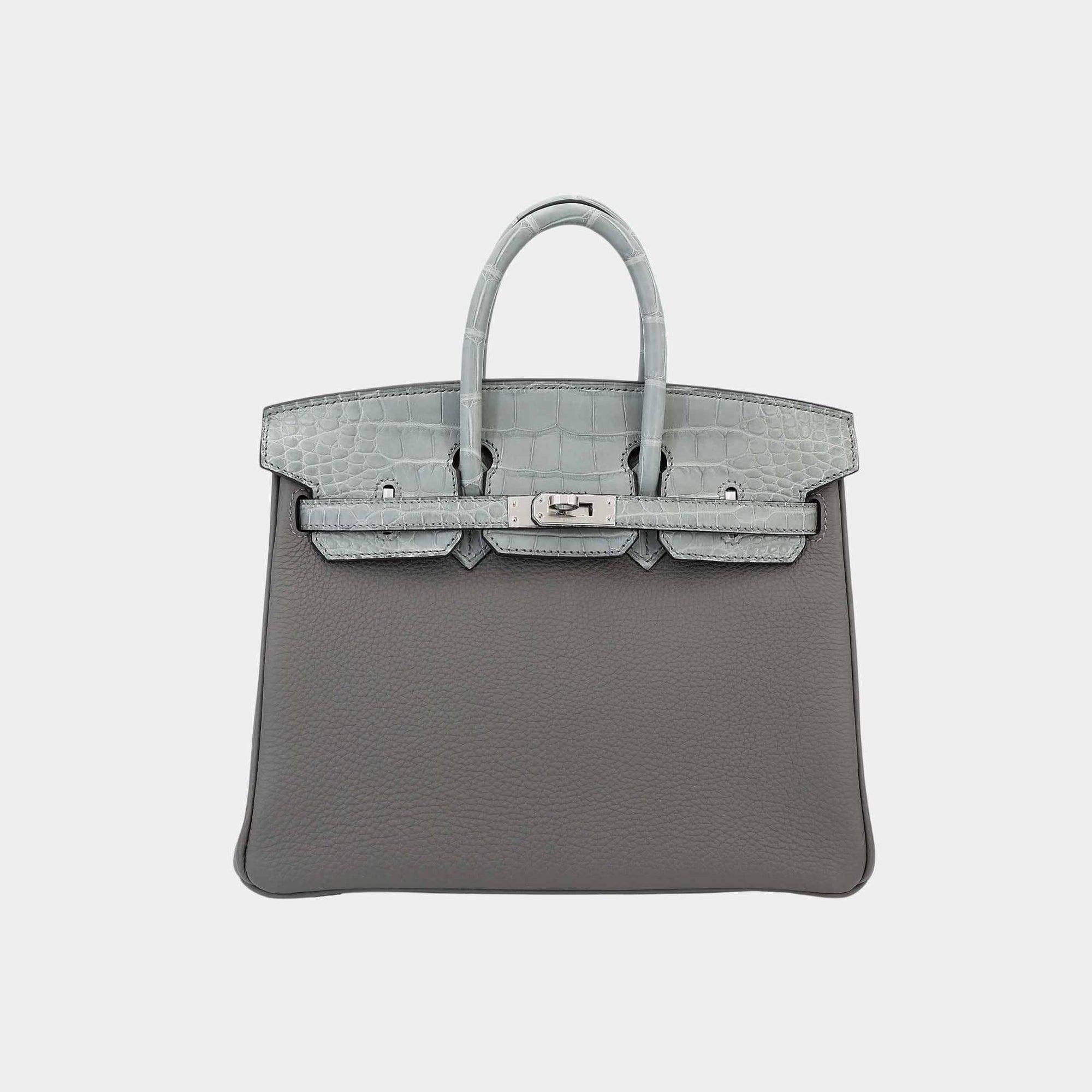 Birkin 25 Touch Togo-Matte Alligator Gris Meyer Hermes оригінал – Купити в Україні – боковий вид