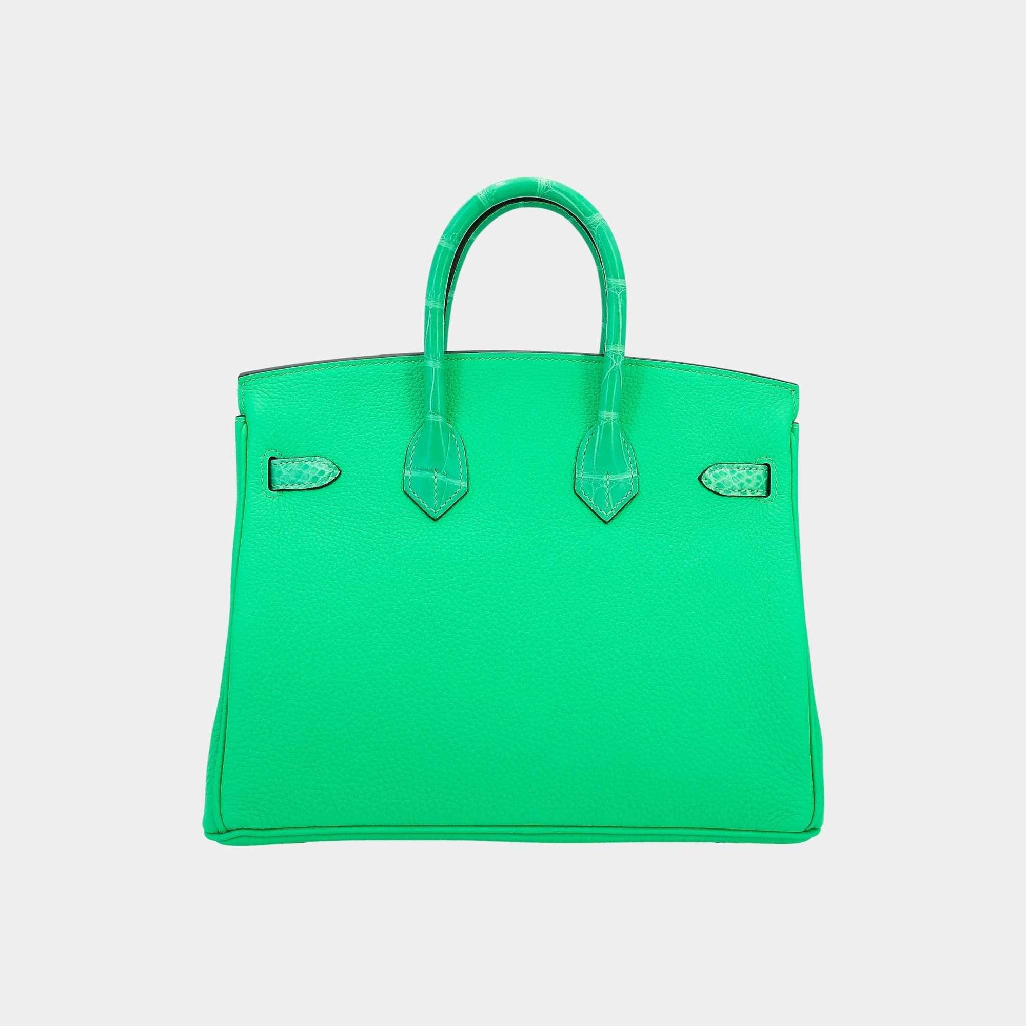 Оригінальна Birkin 25 Touch Togo-Matte Alligator Vert Comics Phw Hermes – вид ззаду