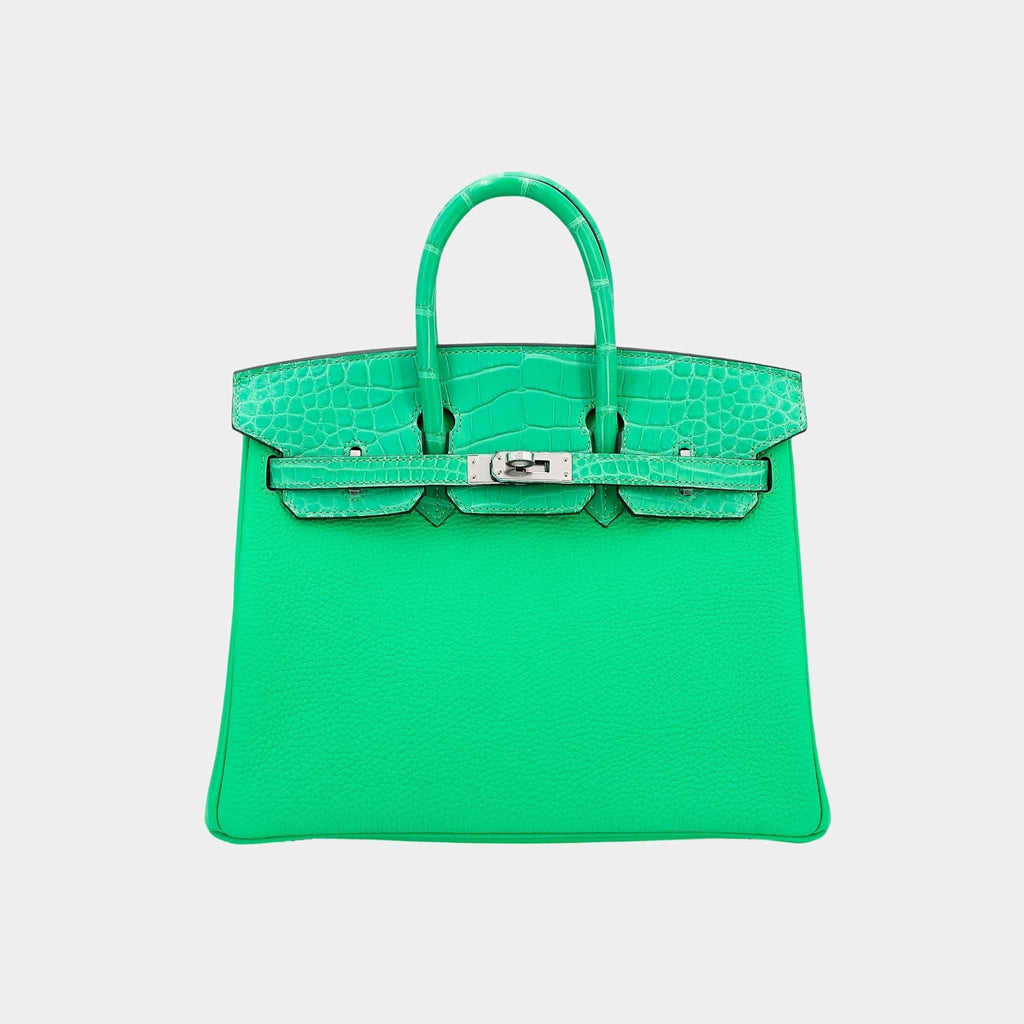 Оригінальна Birkin 25 Touch Togo-Matte Alligator Vert Comics Phw Hermes – боковий вид