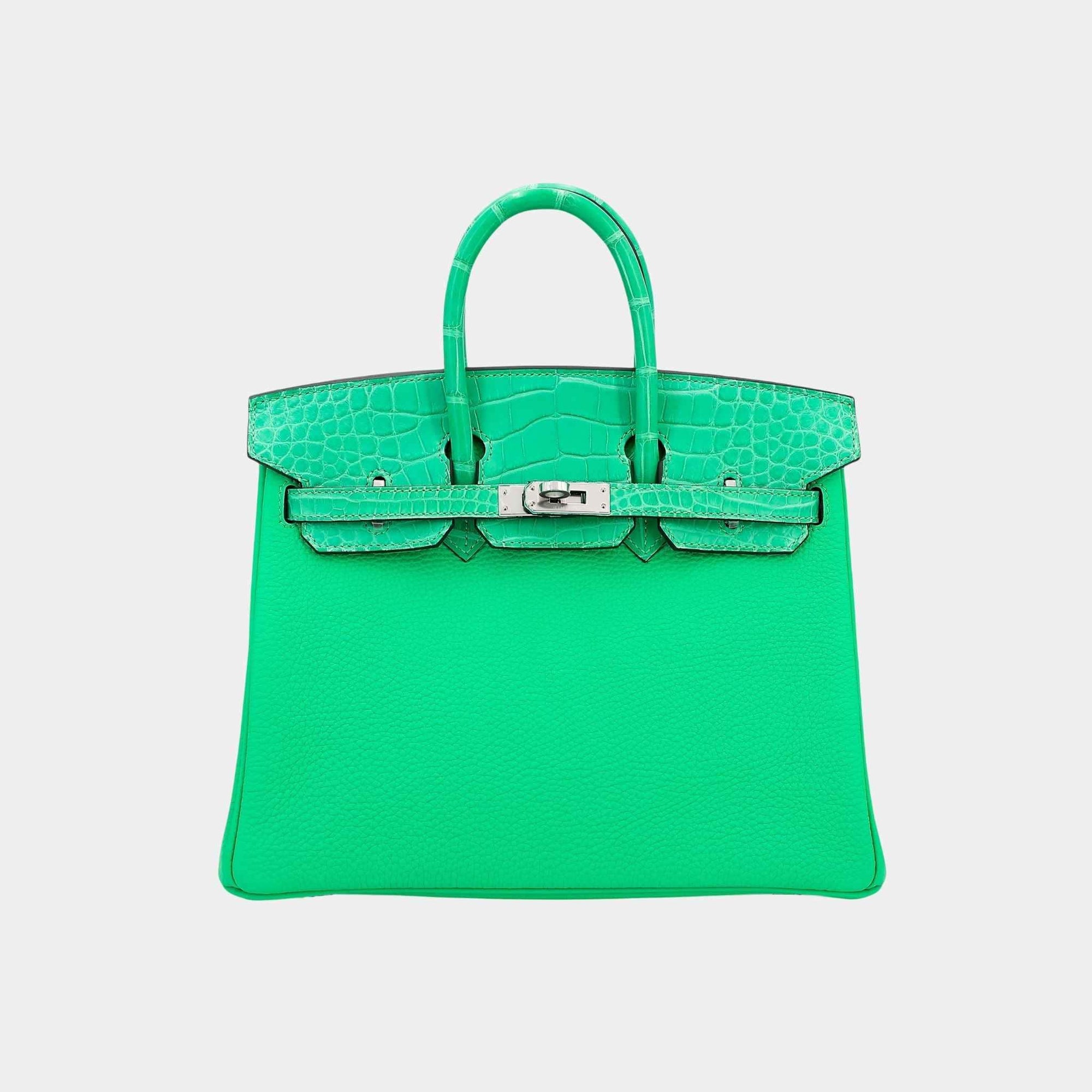 Оригінальна Birkin 25 Touch Togo-Matte Alligator Vert Comics Phw Hermes – боковий вид