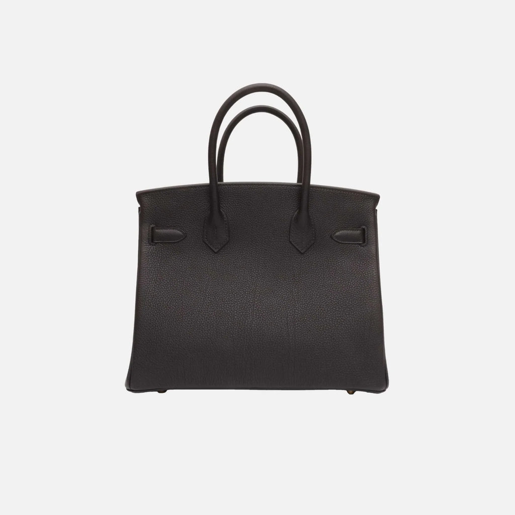 Birkin 30 Black Togo Pbhw Hermes – Гарантія оригінальності – вид ззаду