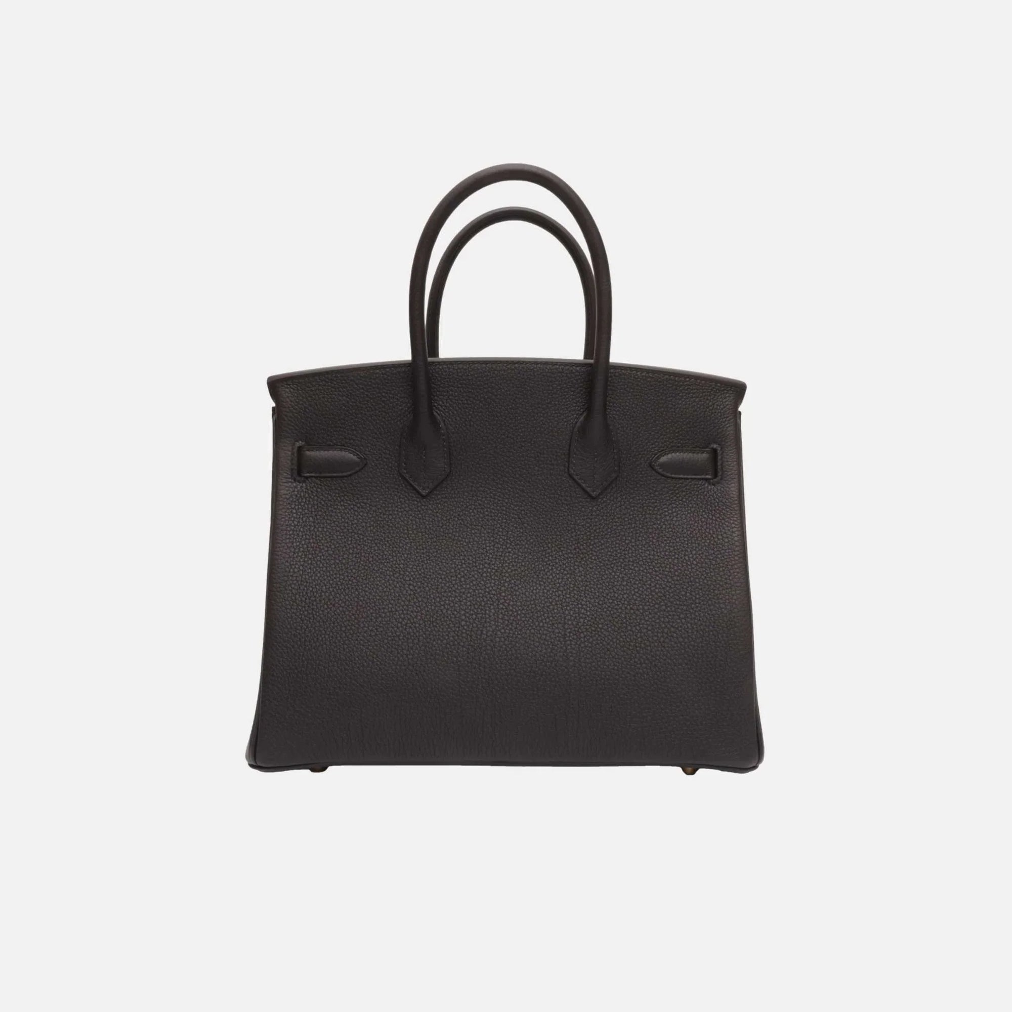 Birkin 30 Black Togo Pbhw Hermes – Гарантія оригінальності – вид ззаду