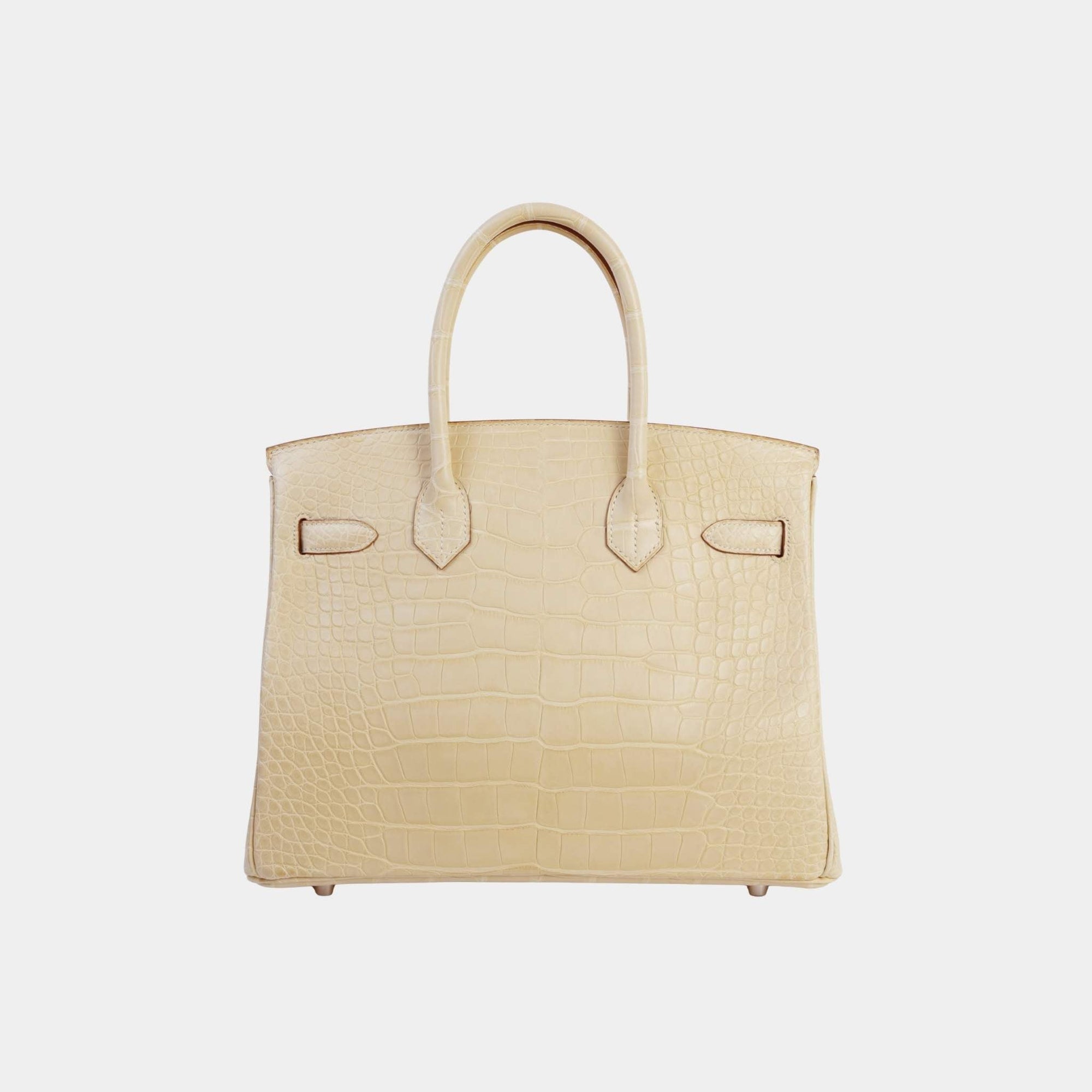 Birkin 30 Matte Alligator Vanille Phw Hermes – Гарантія оригінальності – вид ззаду