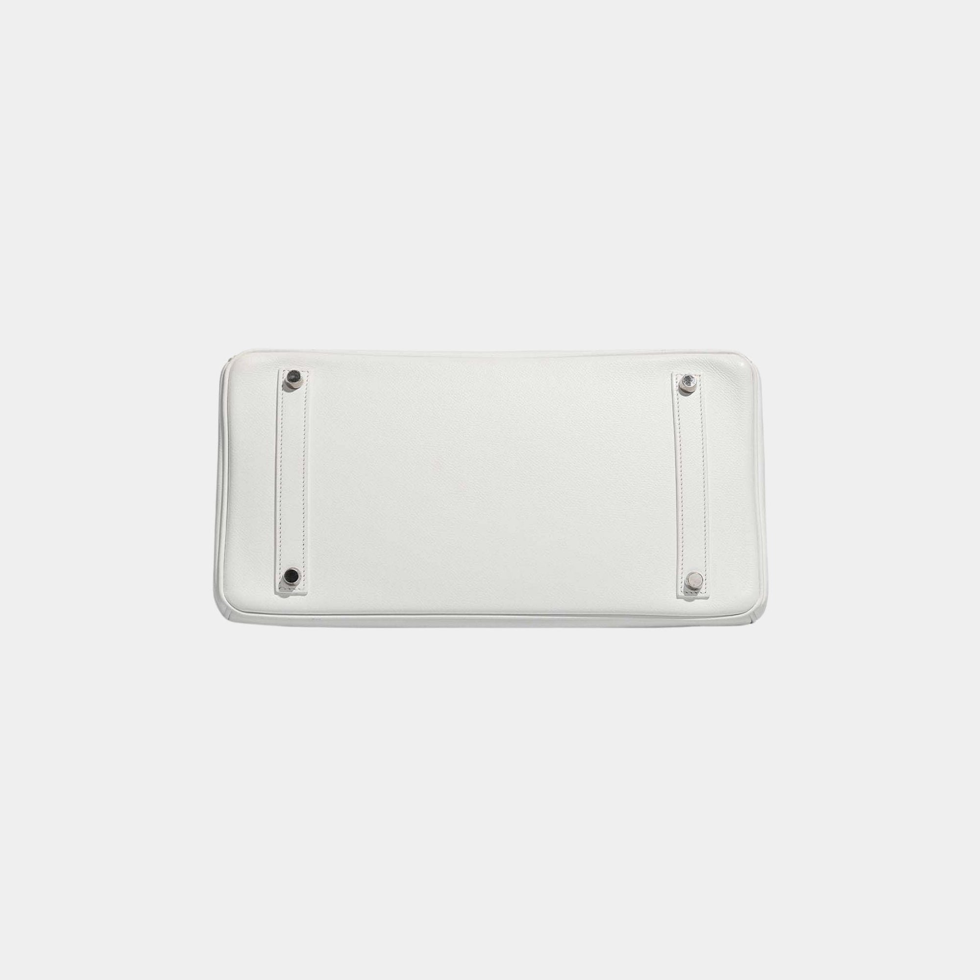 Birkin 35 Epsom White Phw Hermes – Гарантія оригінальності – вид ззаду