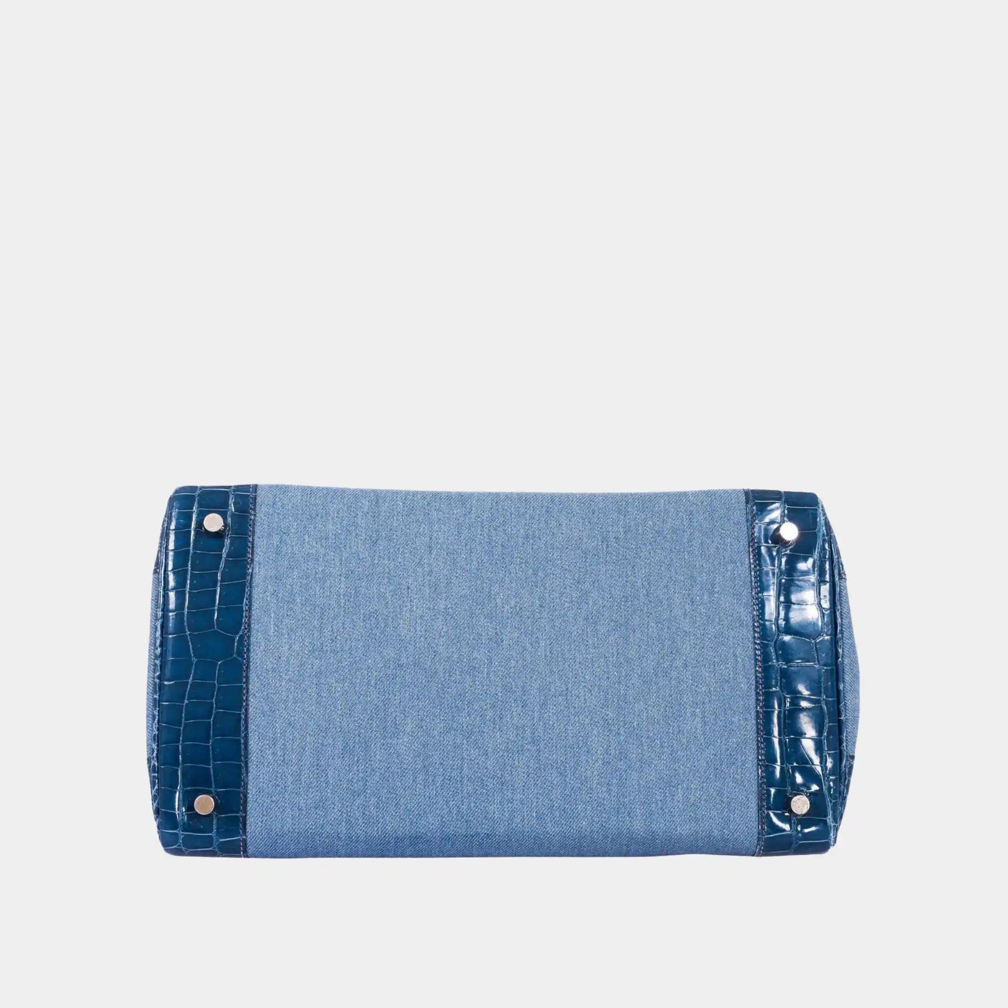 Оригінальна Birkin 35 Porosus Crocodile & Denim Blue Roi Phw Hermes – детальний вид