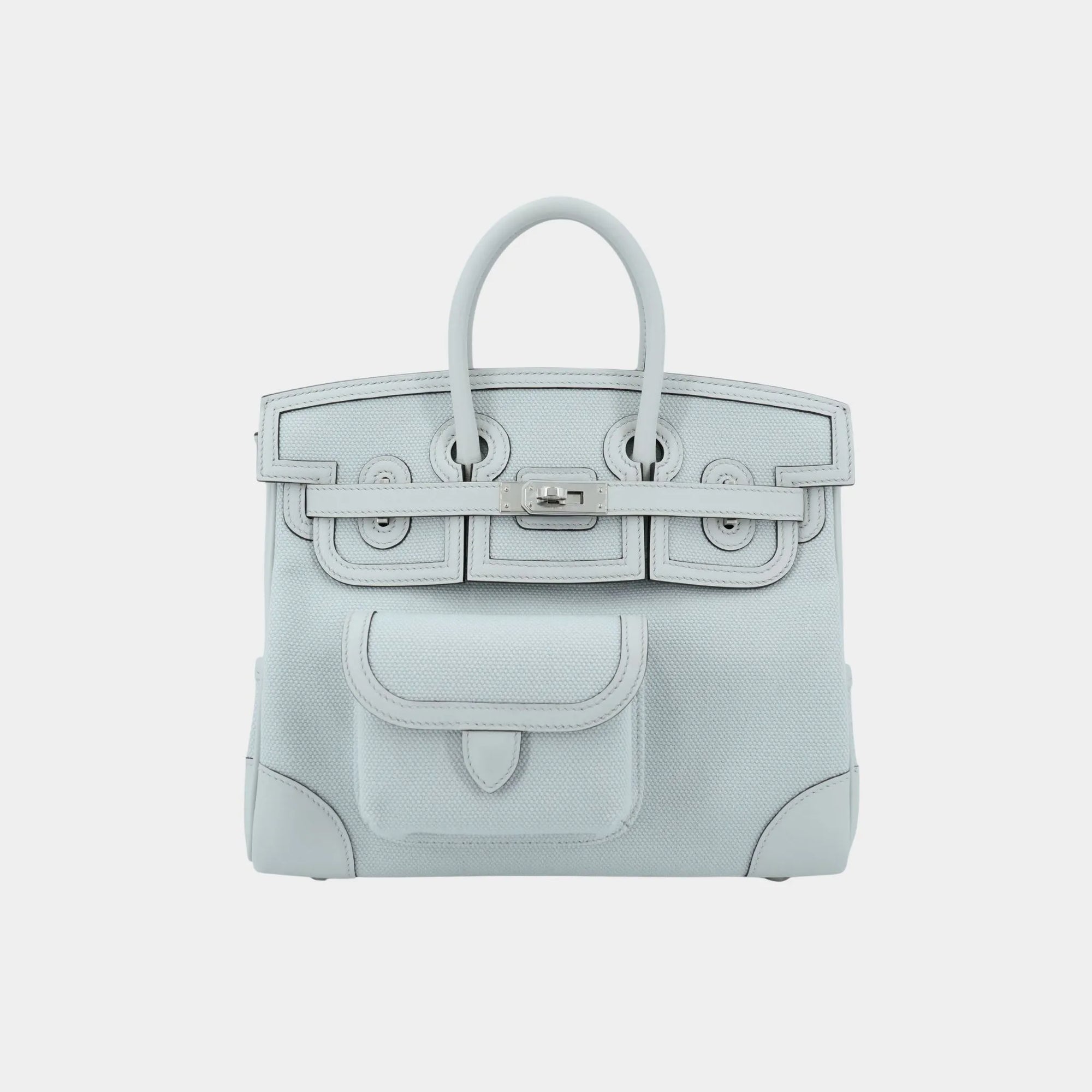Birkin Cargo 25 Canvas-Swift Gris Platine Phw Hermes оригінал – Купити в Україні – боковий вид