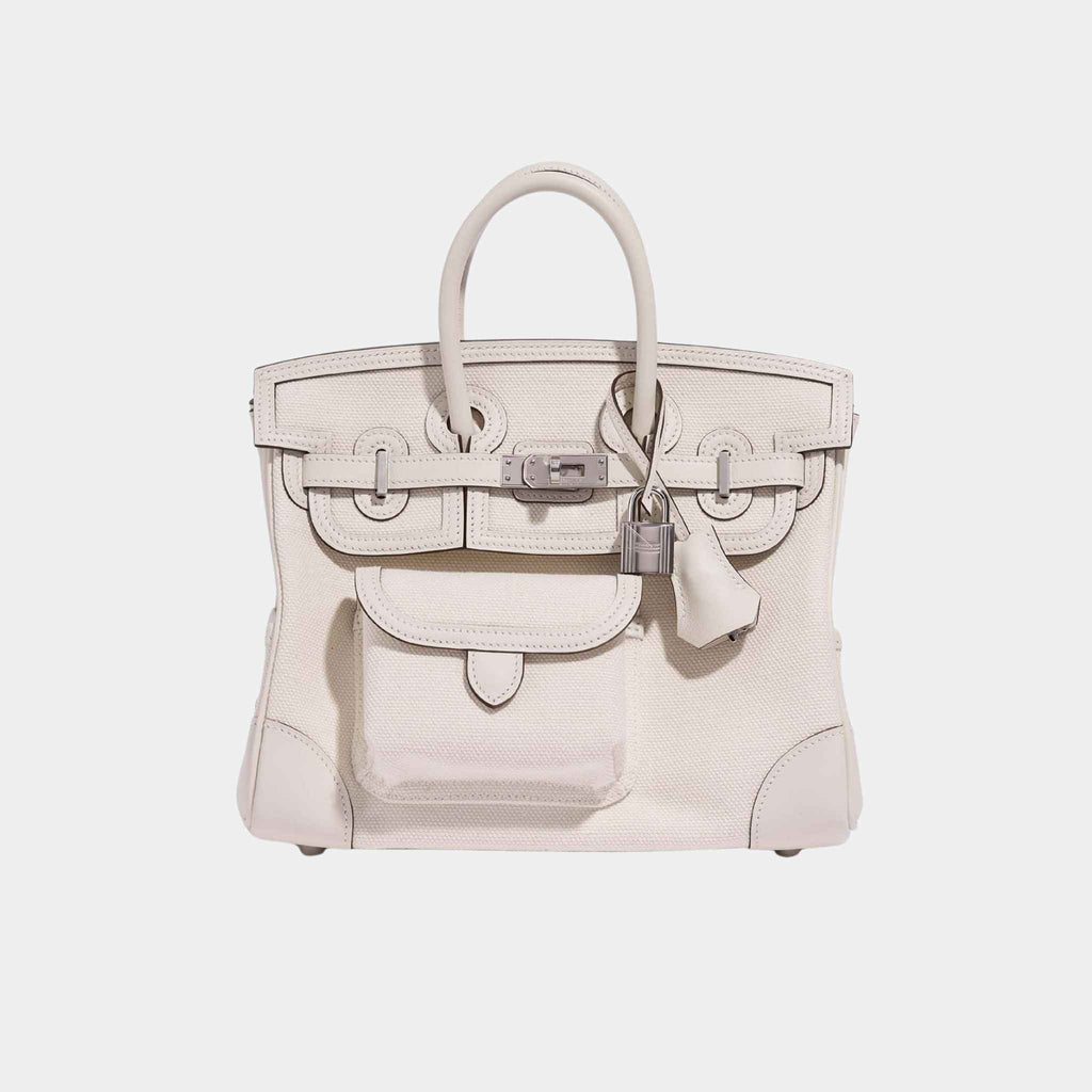 Birkin Cargo 25 Toile Swift Nata Hermes оригінал – Купити в Україні – боковий вид