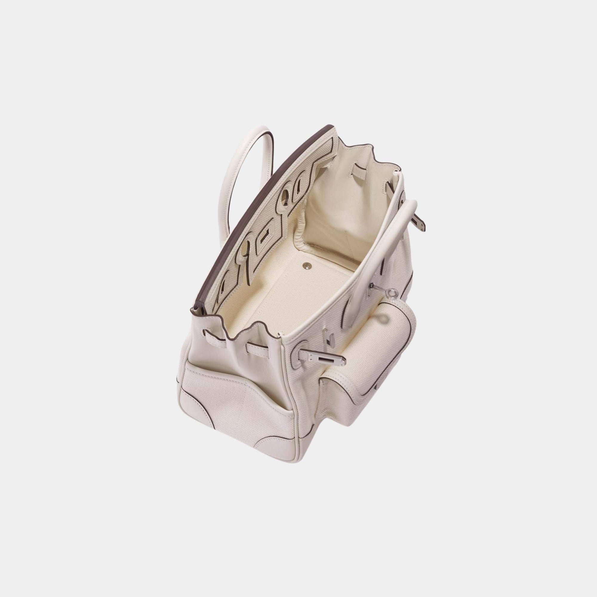 Birkin Cargo 25 Toile Swift Nata Hermes оригінал – Купити в Україні – вид ззаду