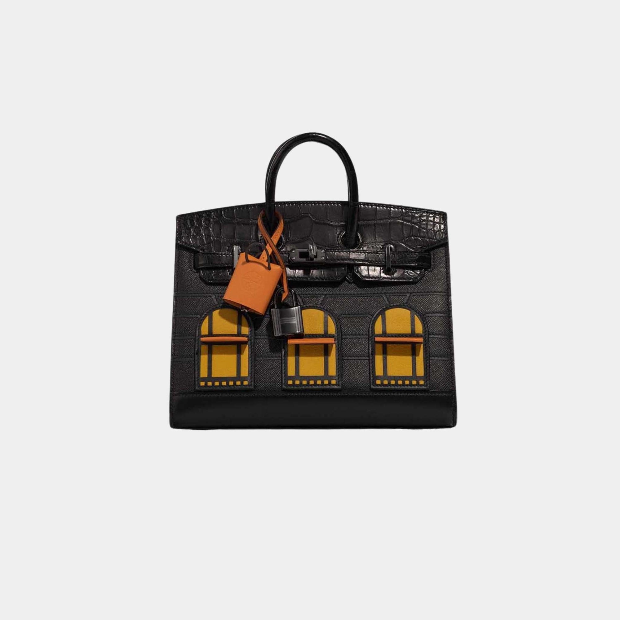 Оригінальна Birkin Faubourg 20 Midnight Bhw Hermes – боковий вид