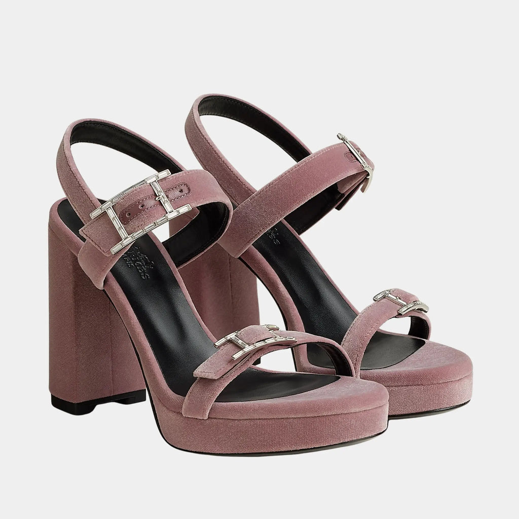 Оригінальна Bossa High Heel Sandal In Velvet Hermes – збільшений вид